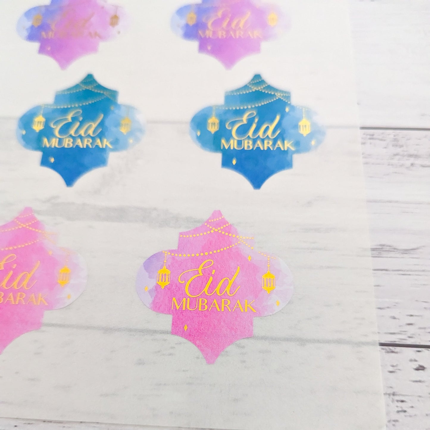 E&L Designs Watercolour Eid Mubarak Stickers, Arabesque