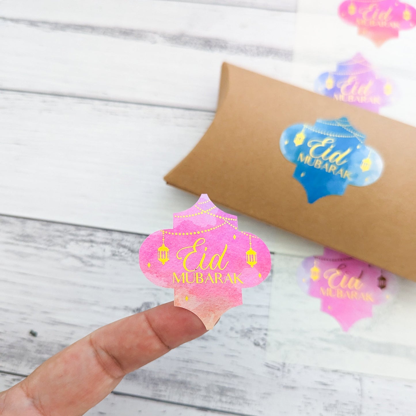 E&L Designs Watercolour Eid Mubarak Stickers, Arabesque