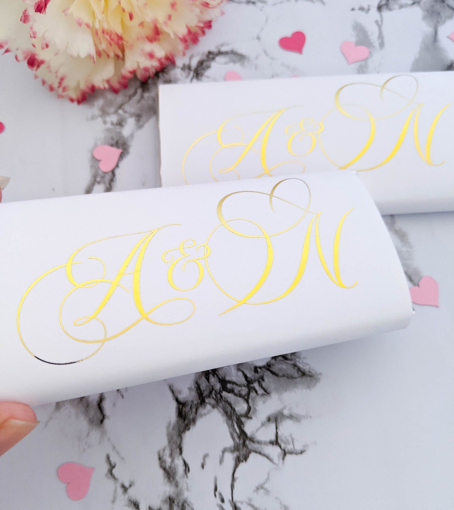 E&L Designs Wedding Chocolate Wrappers - Initials, Set of 10