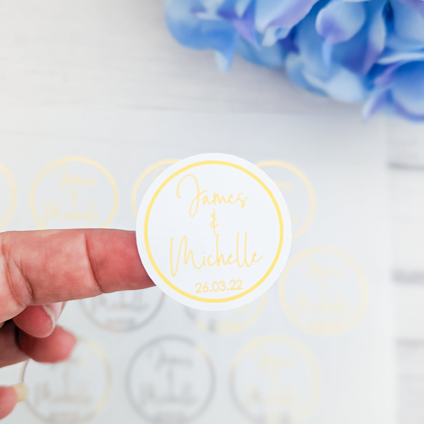 E&L Designs Wedding Invitation Envelope Seals - White with Foil