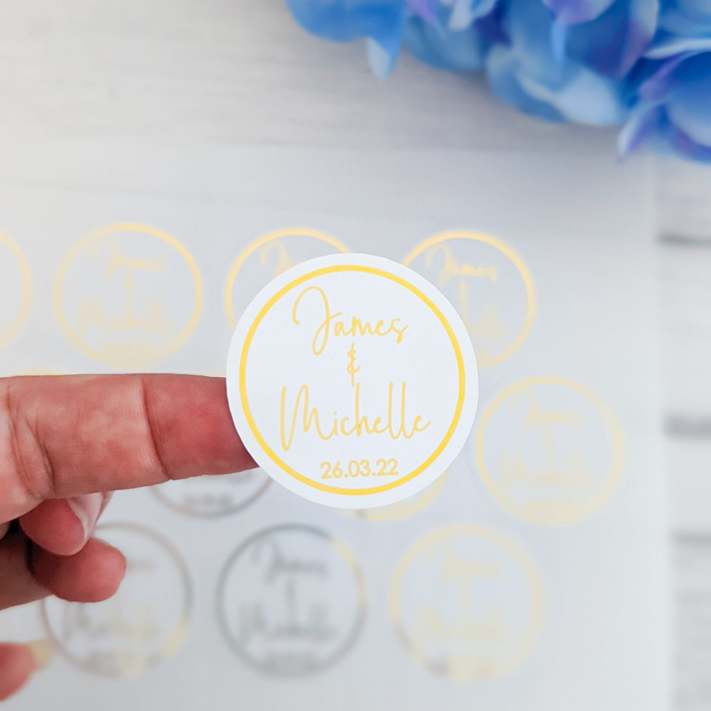 E&L Designs Wedding Invitation Envelope Seals - White with Foil