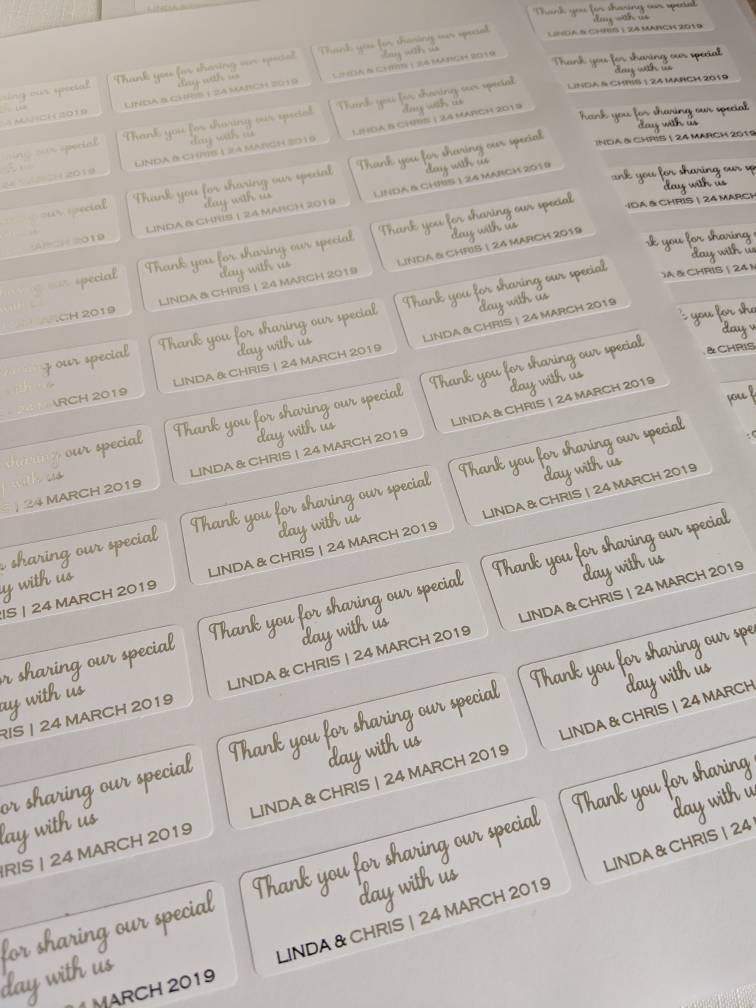 E&L Designs White Mini Nutella Jar Stickers with Foil - 30 Stickers