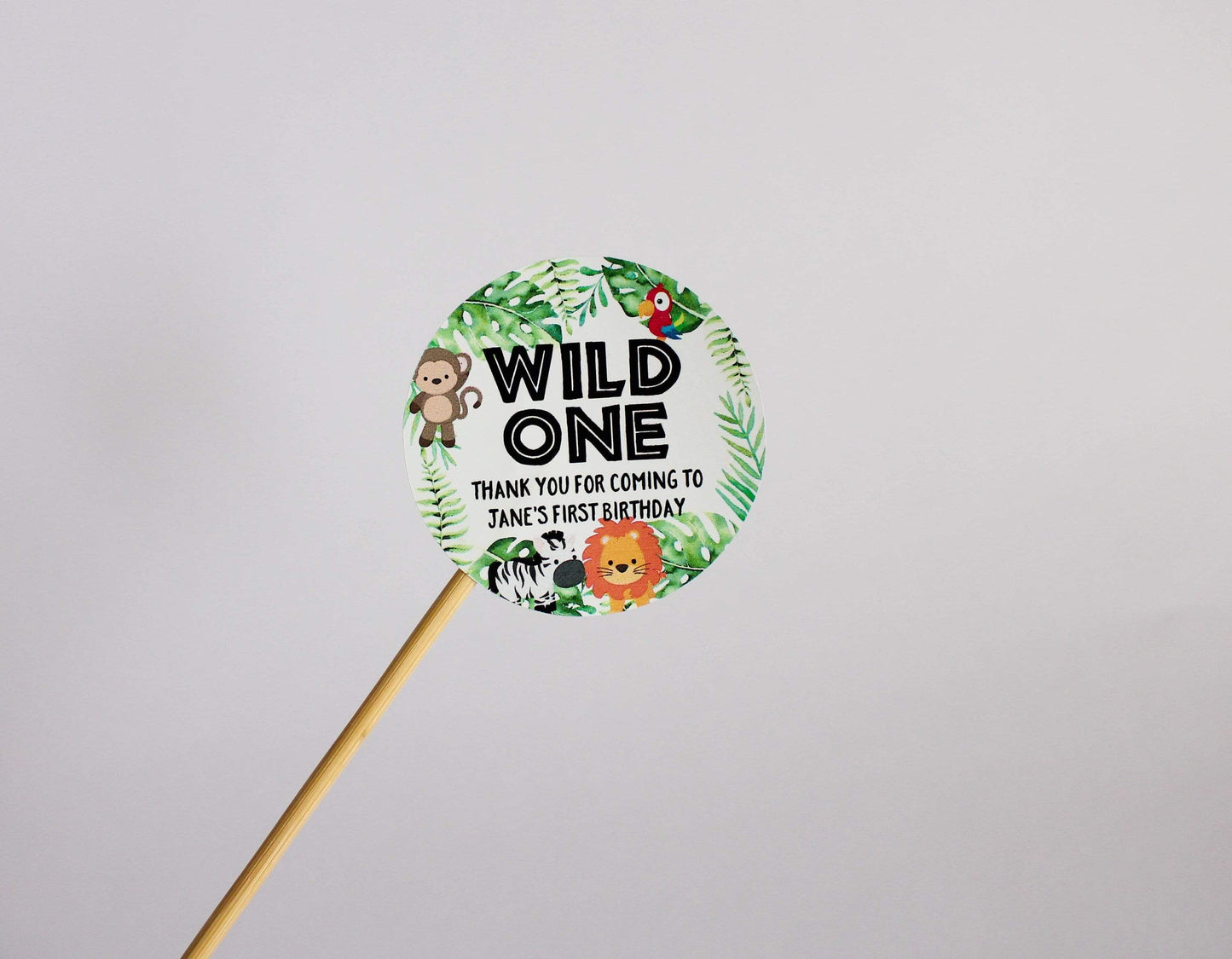 E&L Designs Jungle Safari Animal Wild One Personalised Stickers