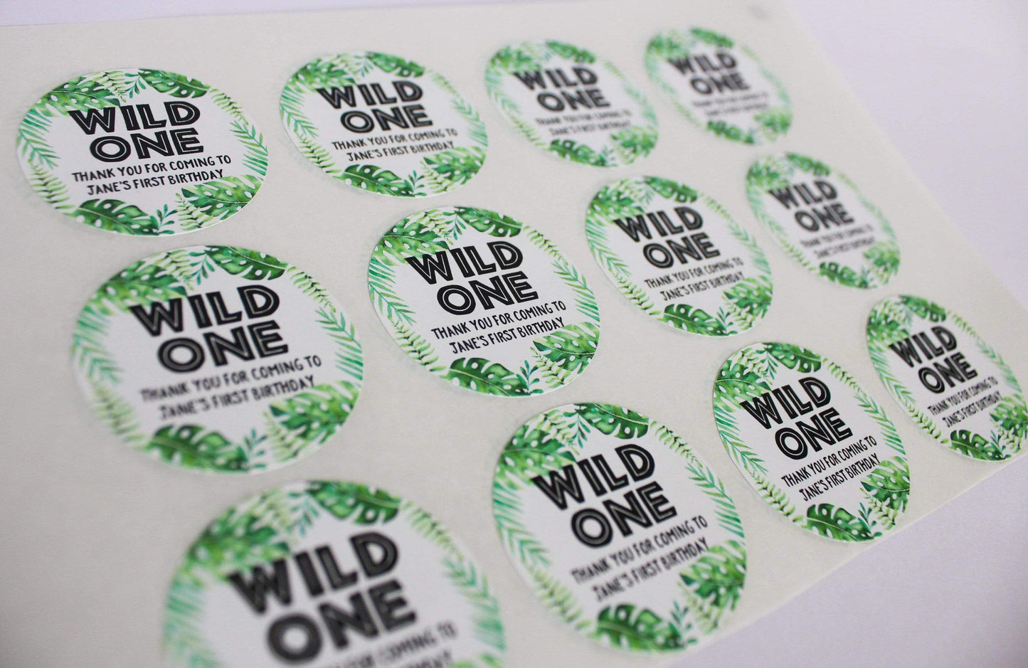 E&L Designs Wild One with Leaves Personalised Sticker