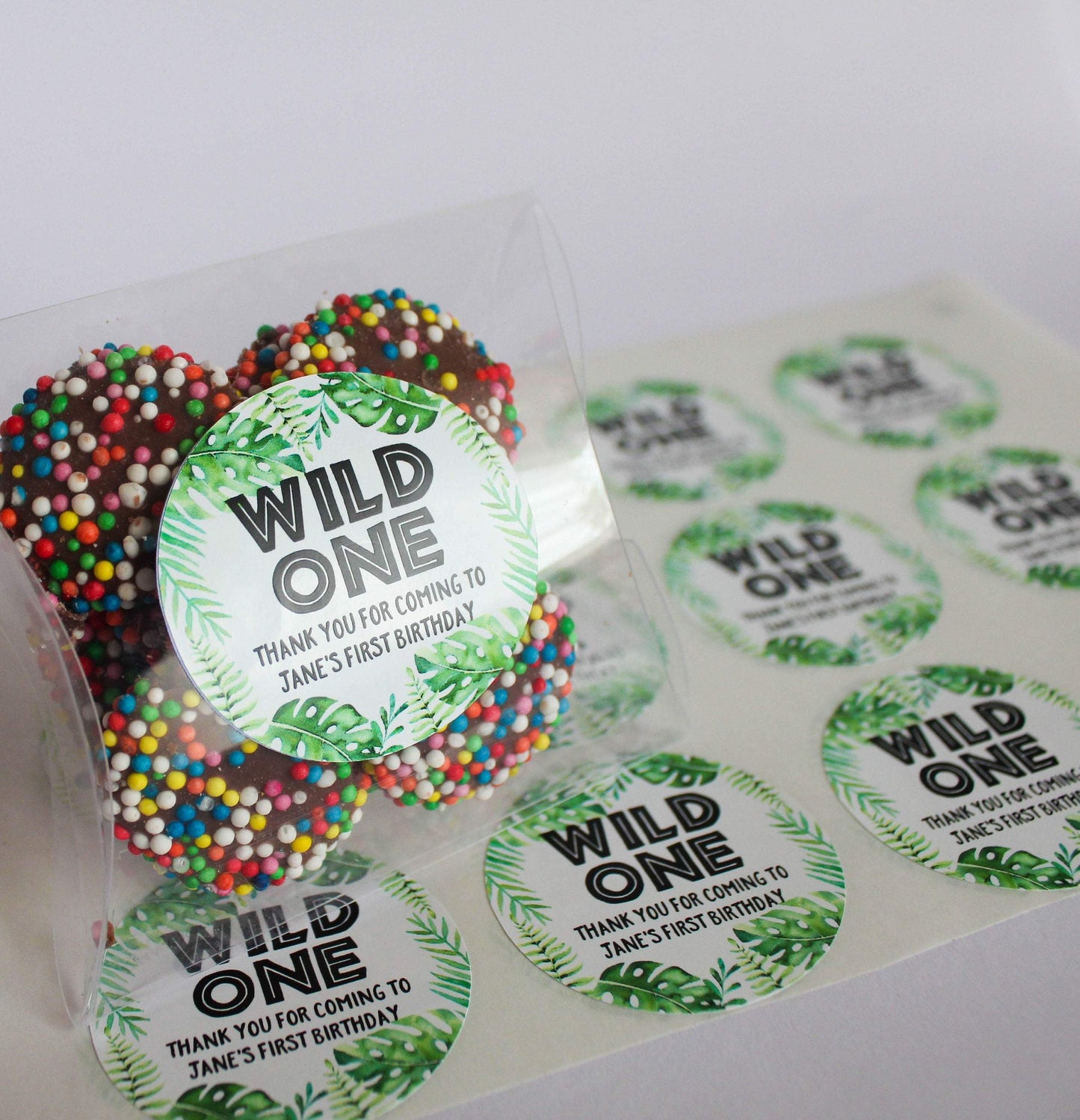 E&L Designs Wild One with Leaves Personalised Sticker