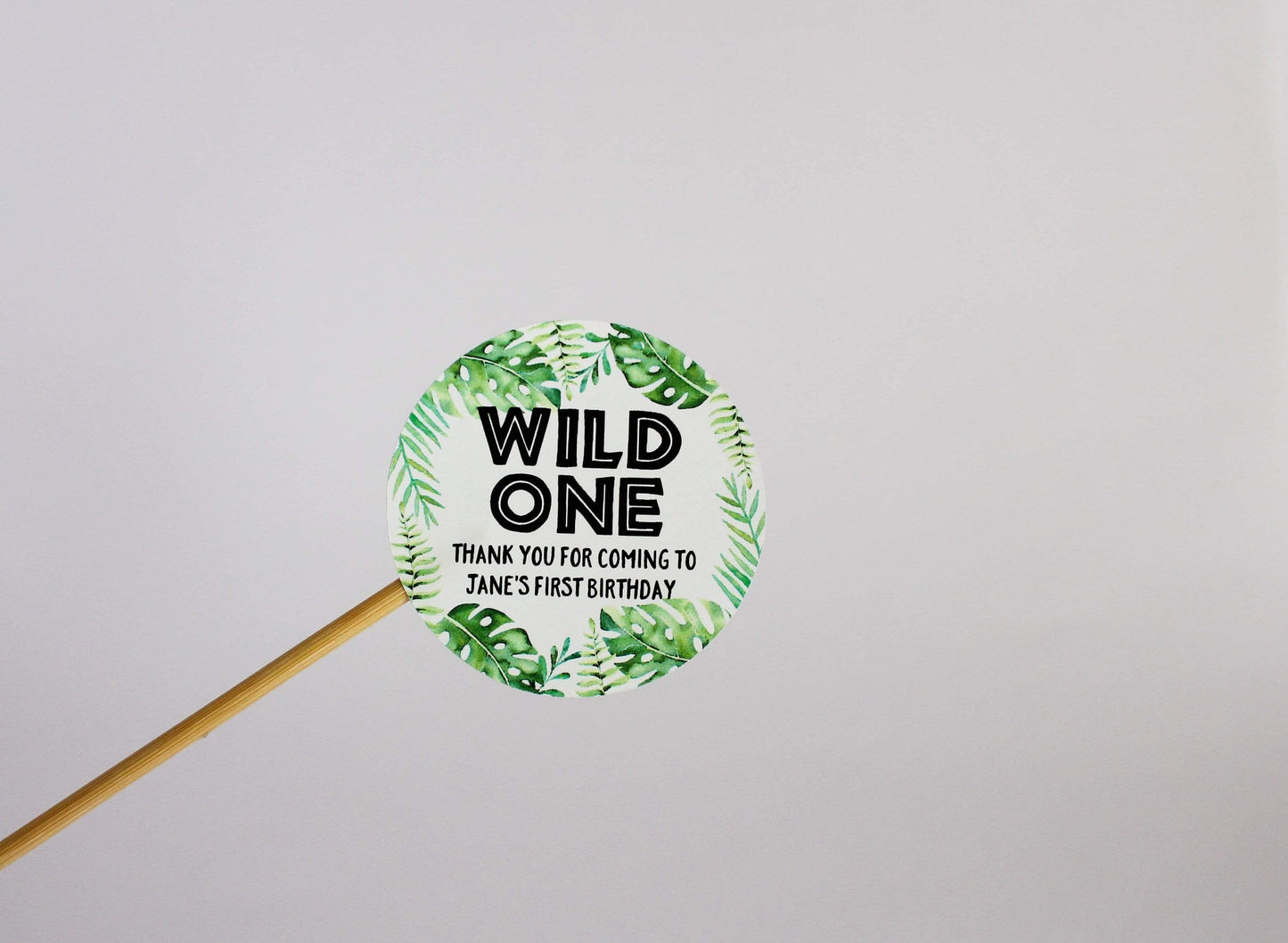 E&L Designs Wild One with Leaves Personalised Sticker