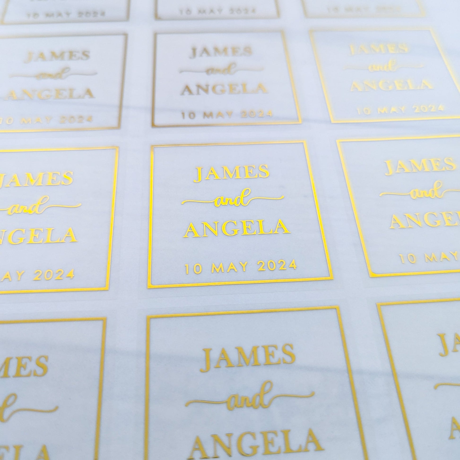 E&L Designs Square Wedding Stickers, Clear