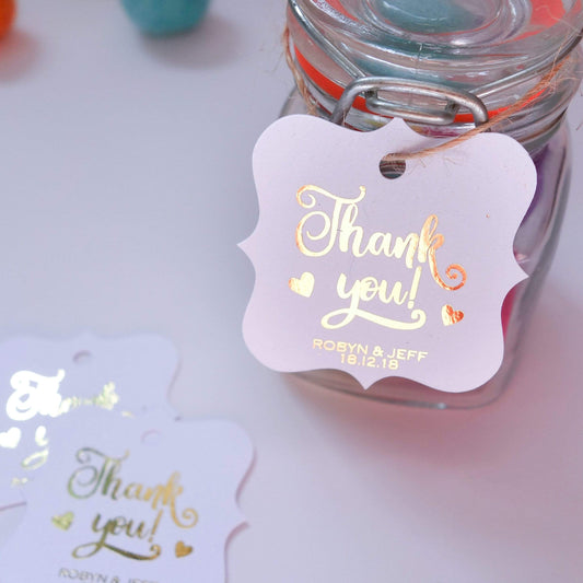 E&L Designs Foiled Artisan Shaped Thank You Gift Tags - Pack of 20