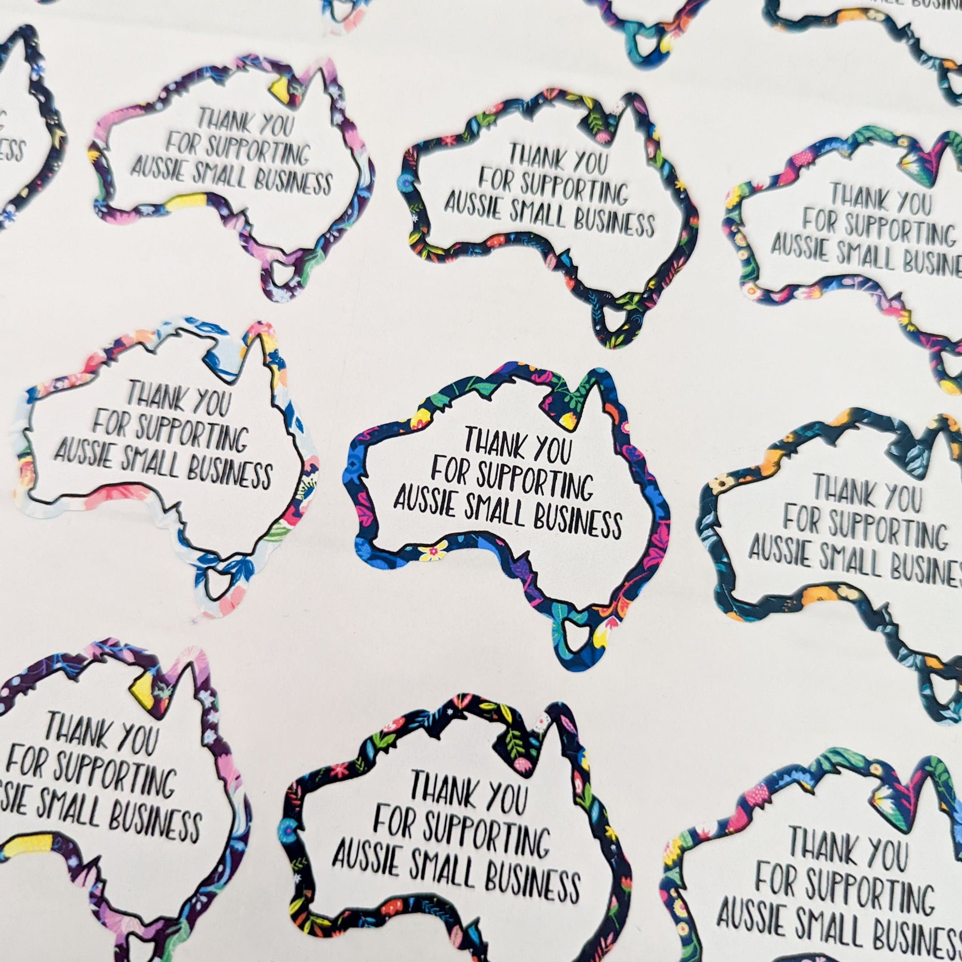 E&L Designs Aussie Business Stickers with Border