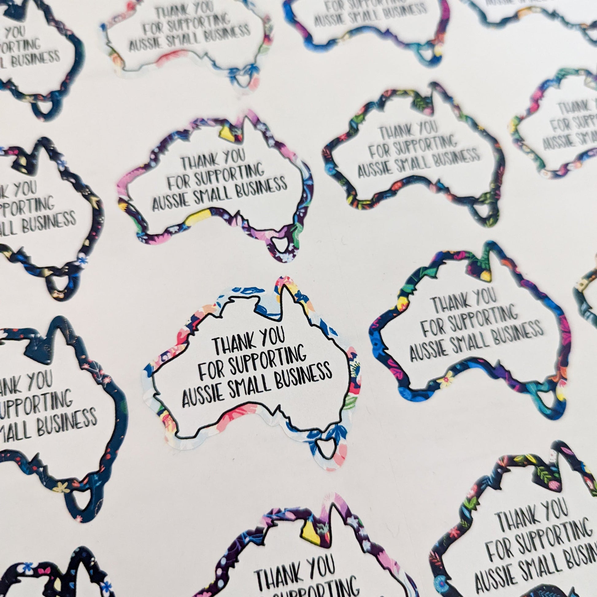 E&L Designs Aussie Business Stickers with Border