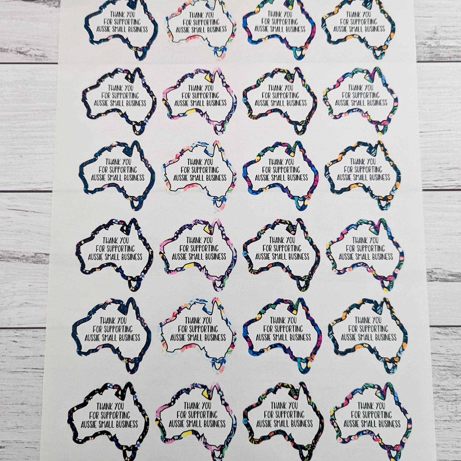 E&L Designs Aussie Business Stickers with Border