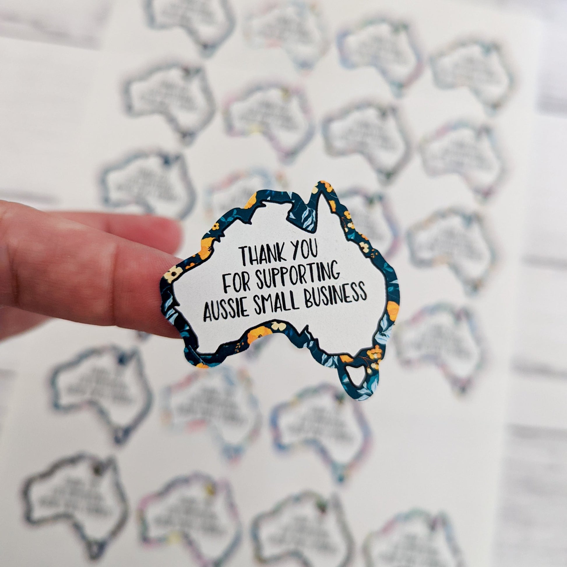 E&L Designs Aussie Business Stickers with Border