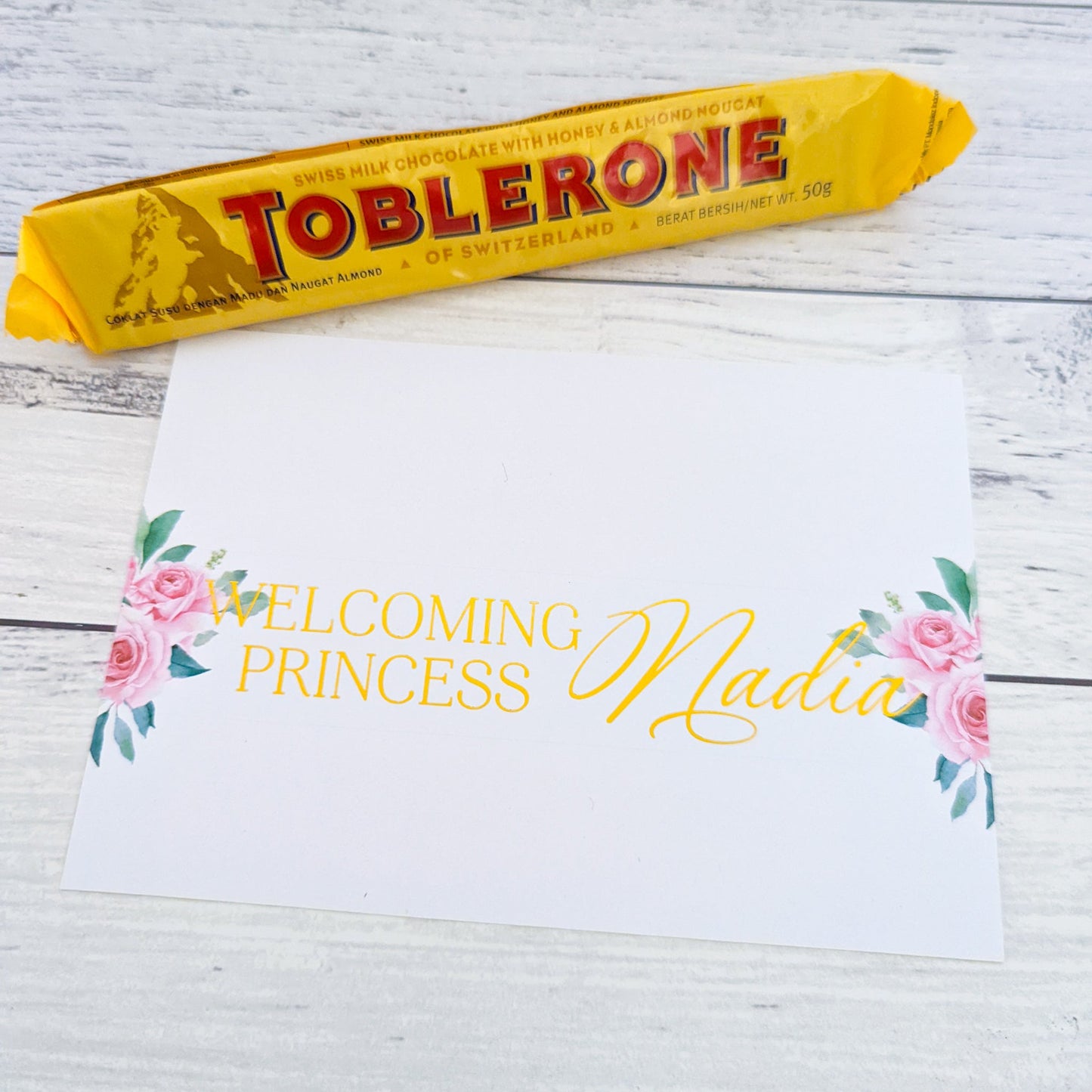 E&L Designs Baby Welcoming Toblerone Wrapper, Floral