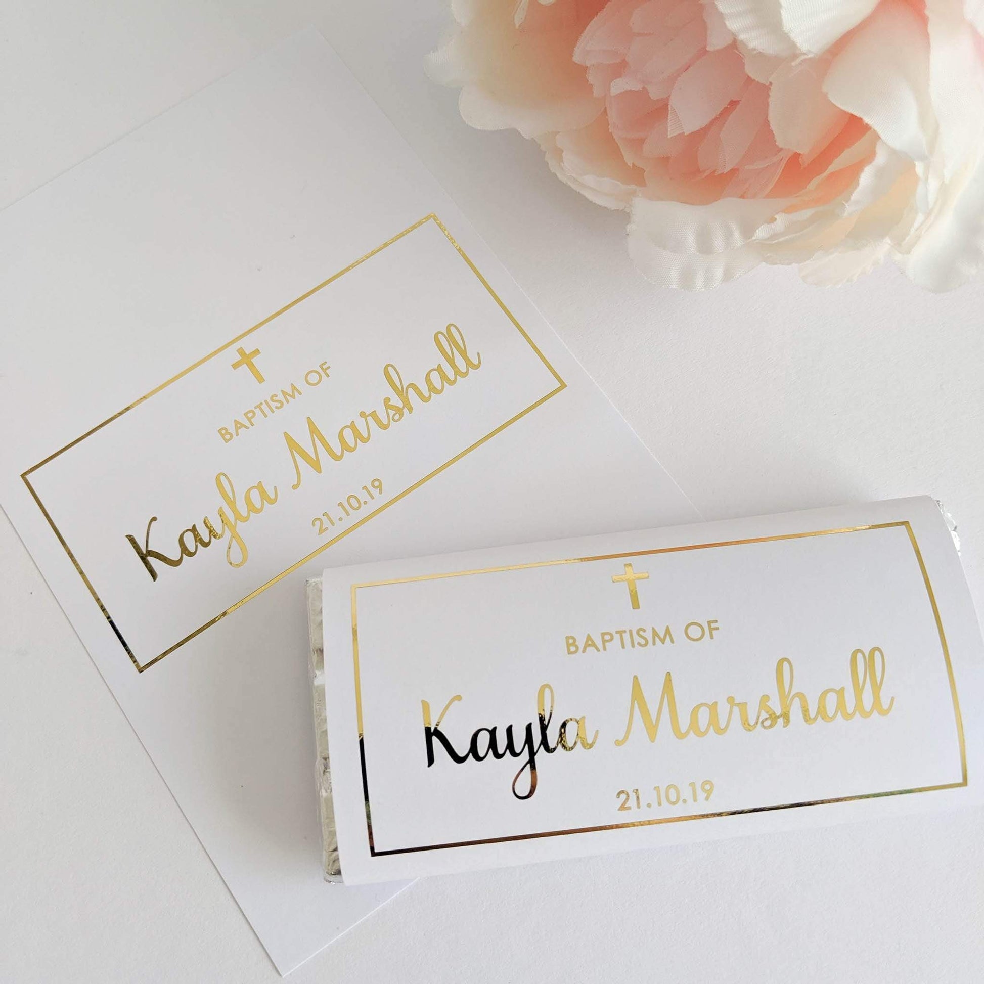 E&L Designs Baptism Chocolate Wrappers x 10