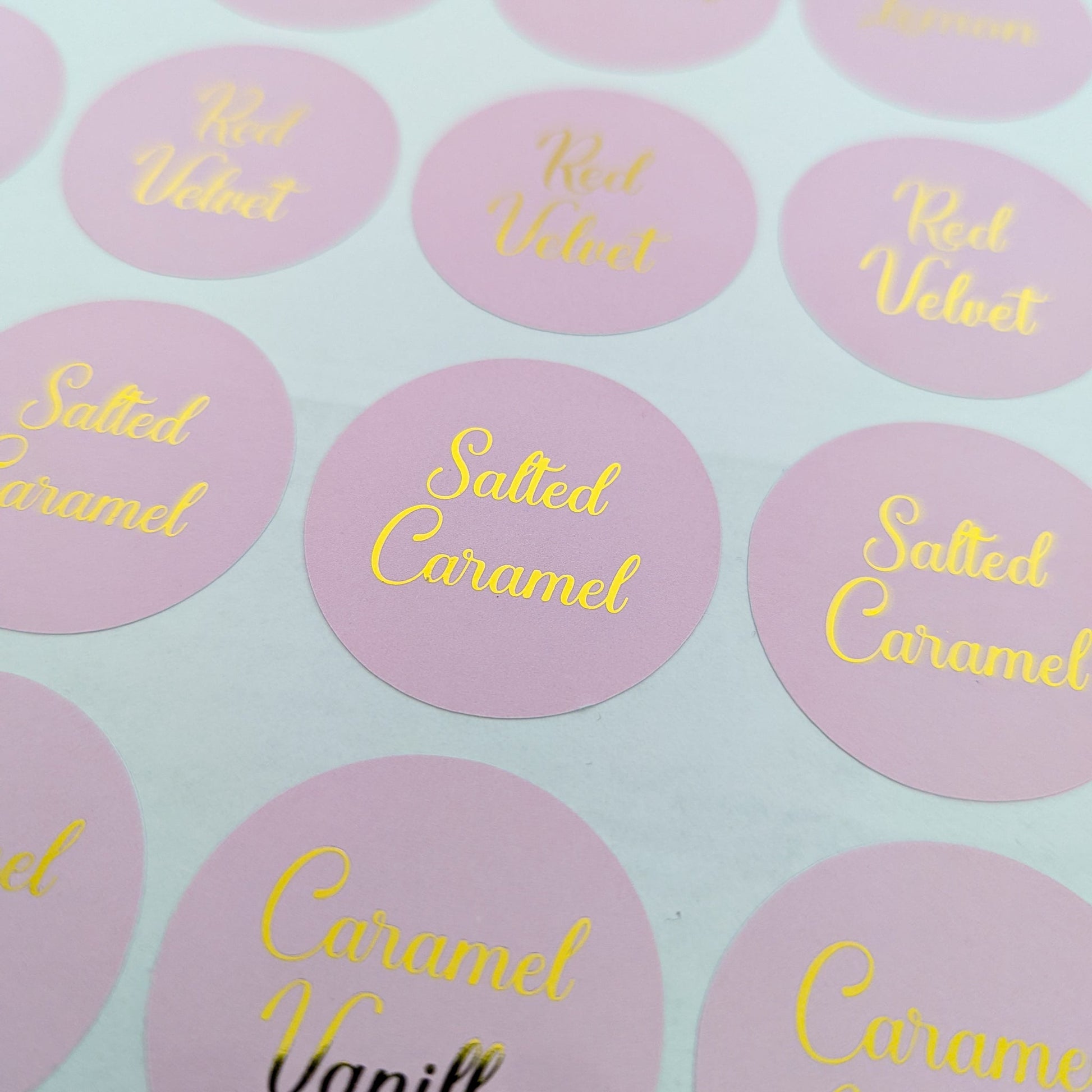 E&L Designs Cake Flavours Foil Stickers
