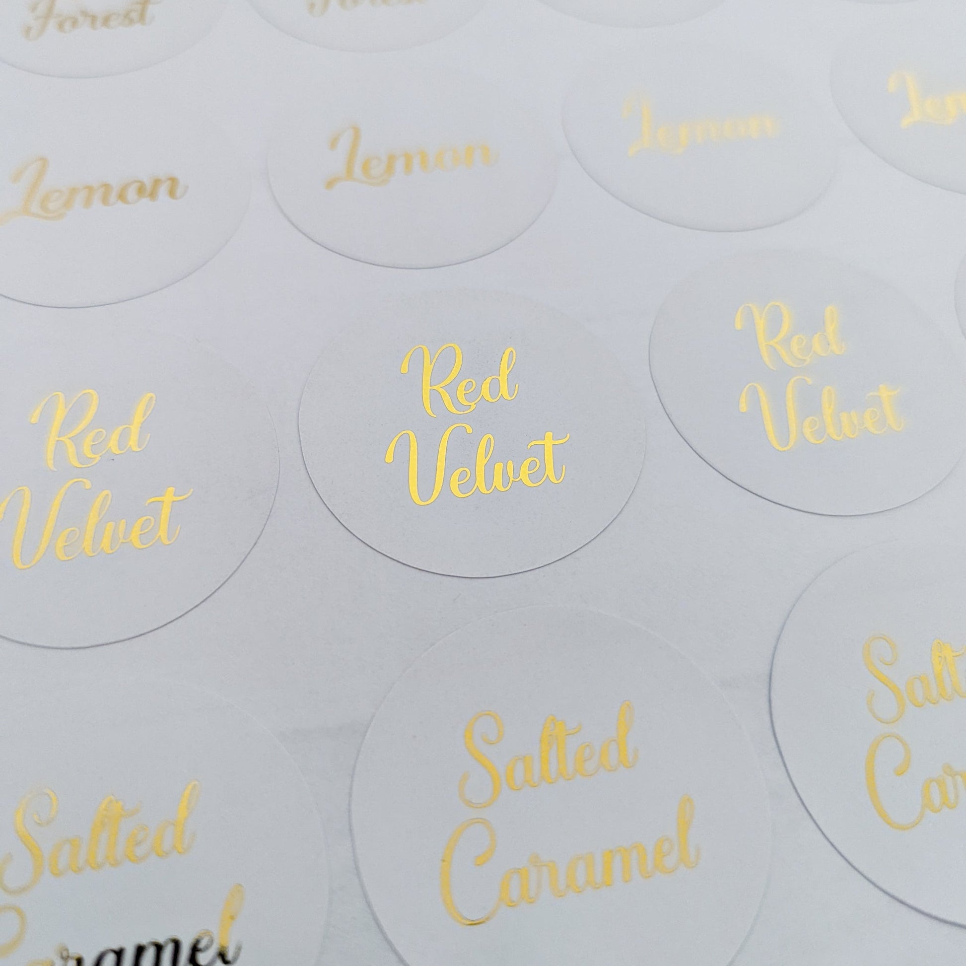 E&L Designs Cake Flavours Foil Stickers