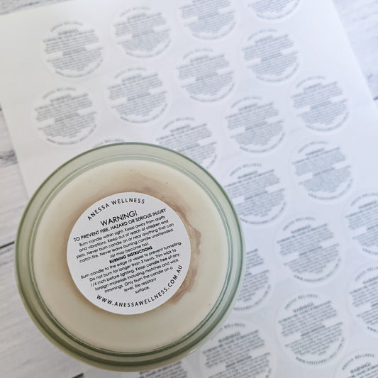 E&L Designs Candle Warning Stickers