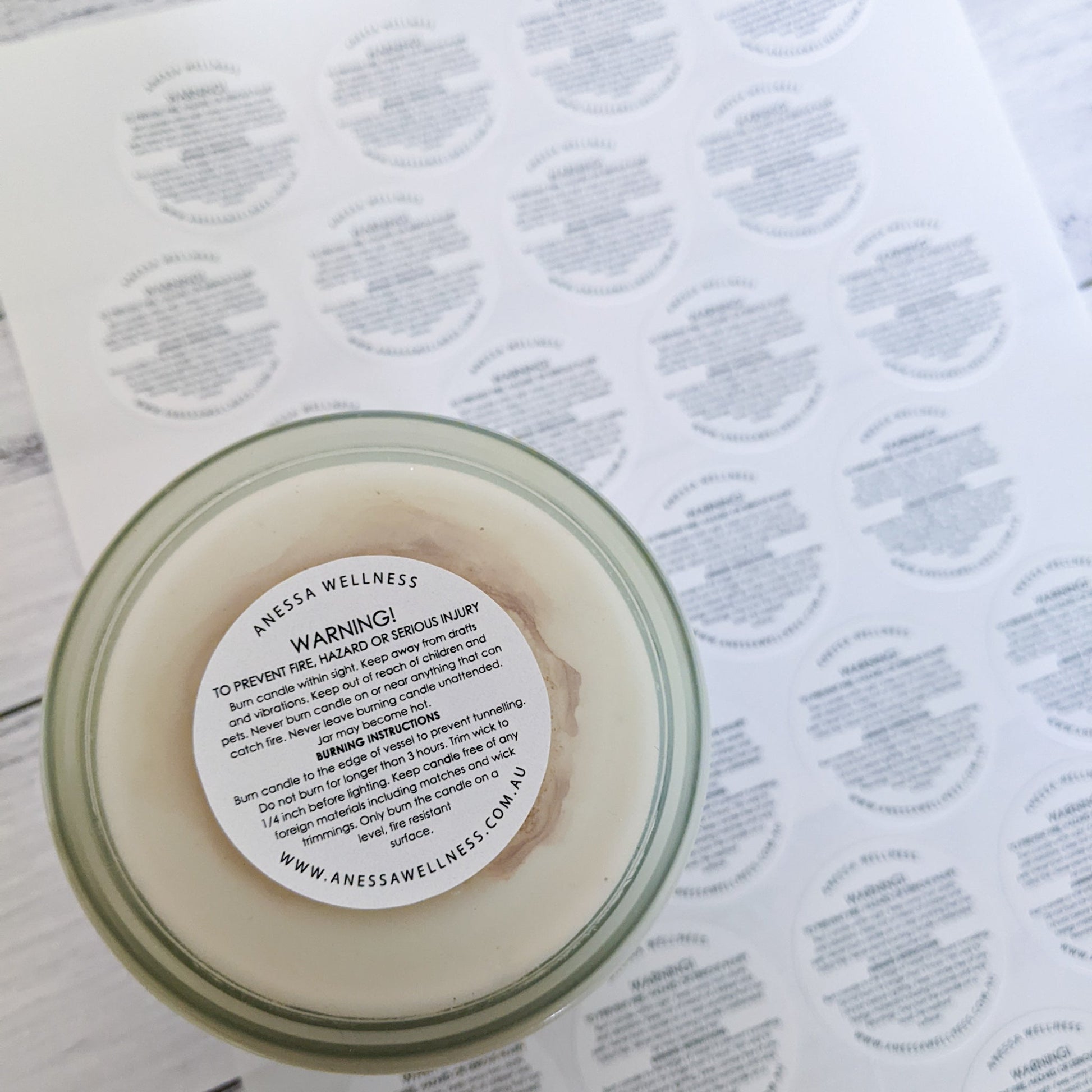 E&L Designs Candle Warning Stickers