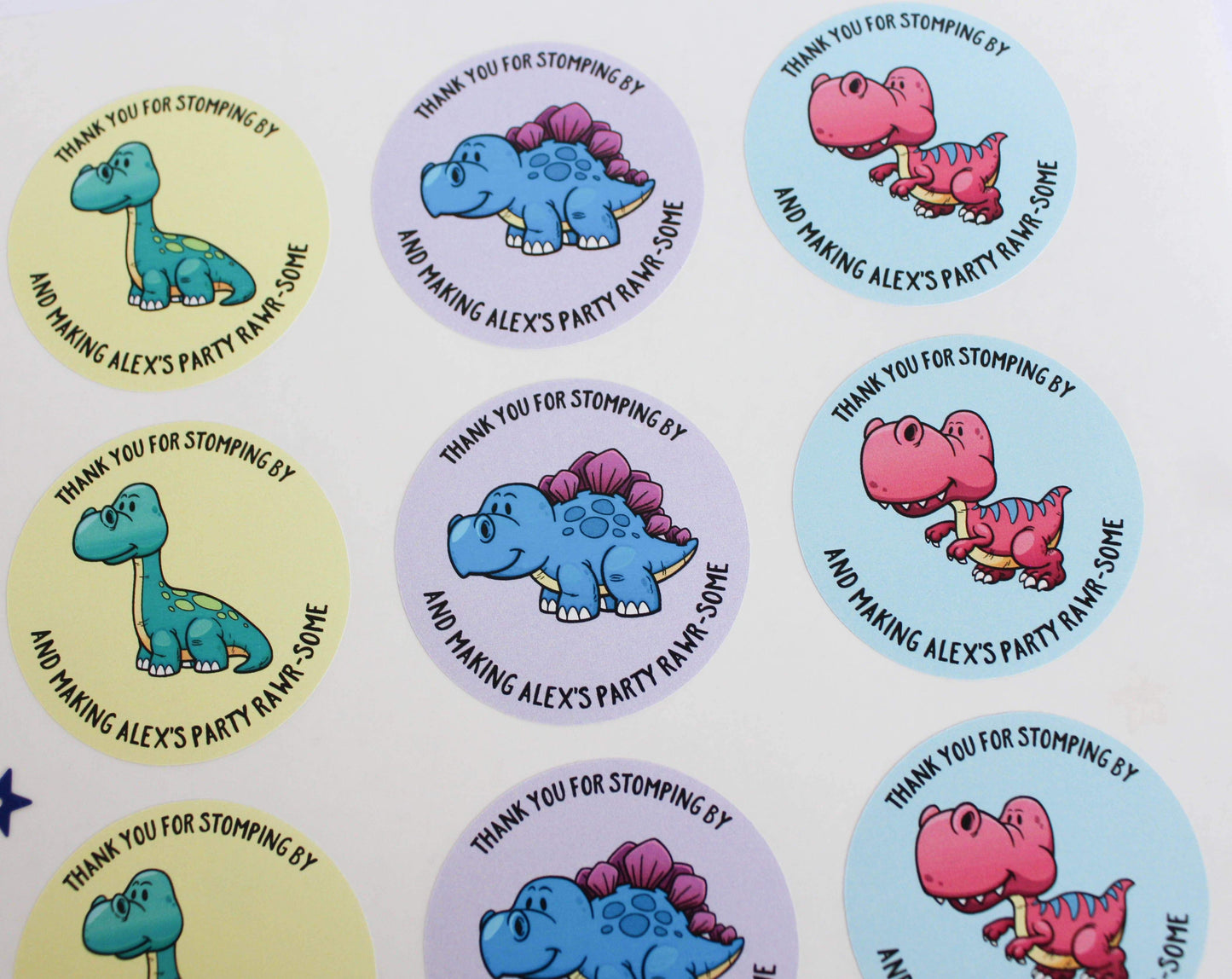 E&L Designs Cartoon Baby Dinosaur Stickers