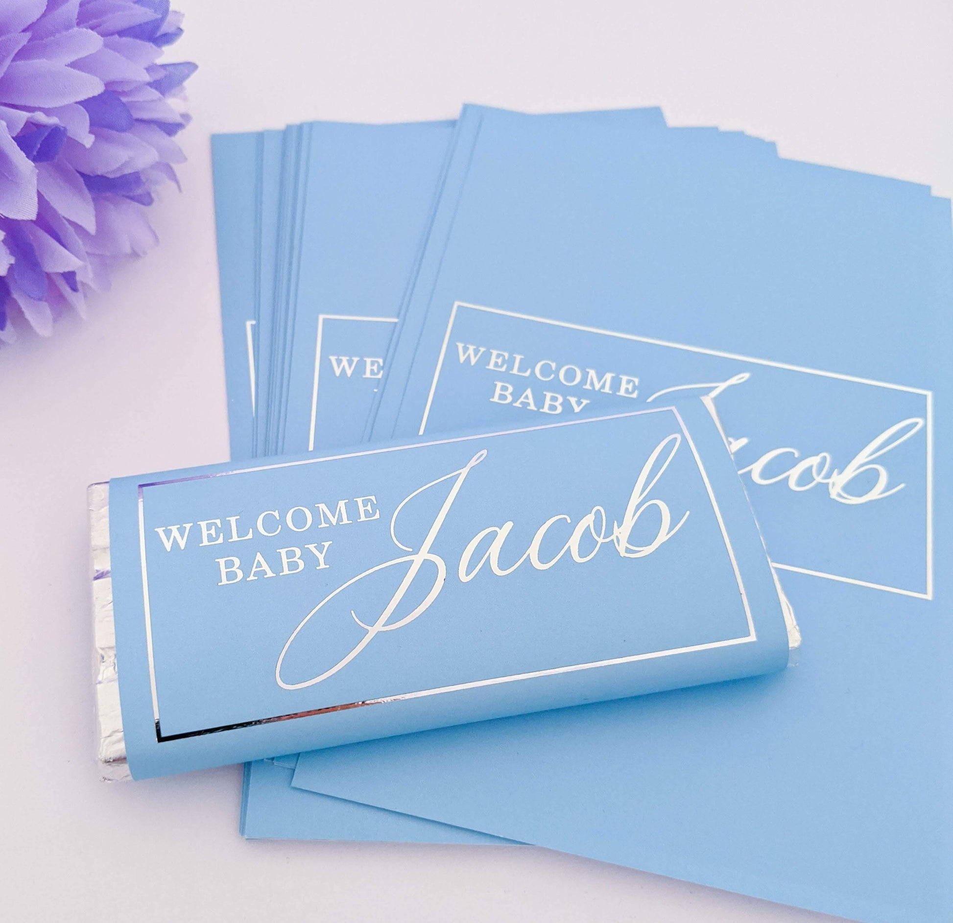 E&L Designs Colour Baby Shower Chocolate Wrappers x 10