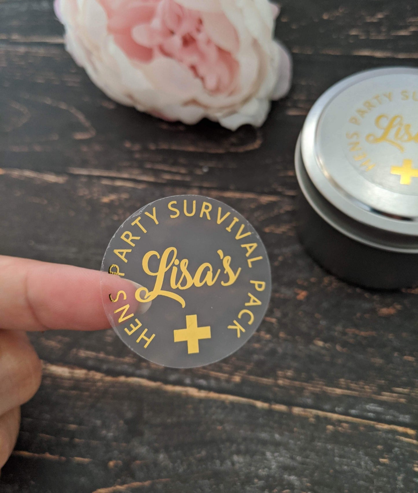 E&L Designs Clear Foil Hens Survival Kit Sticker