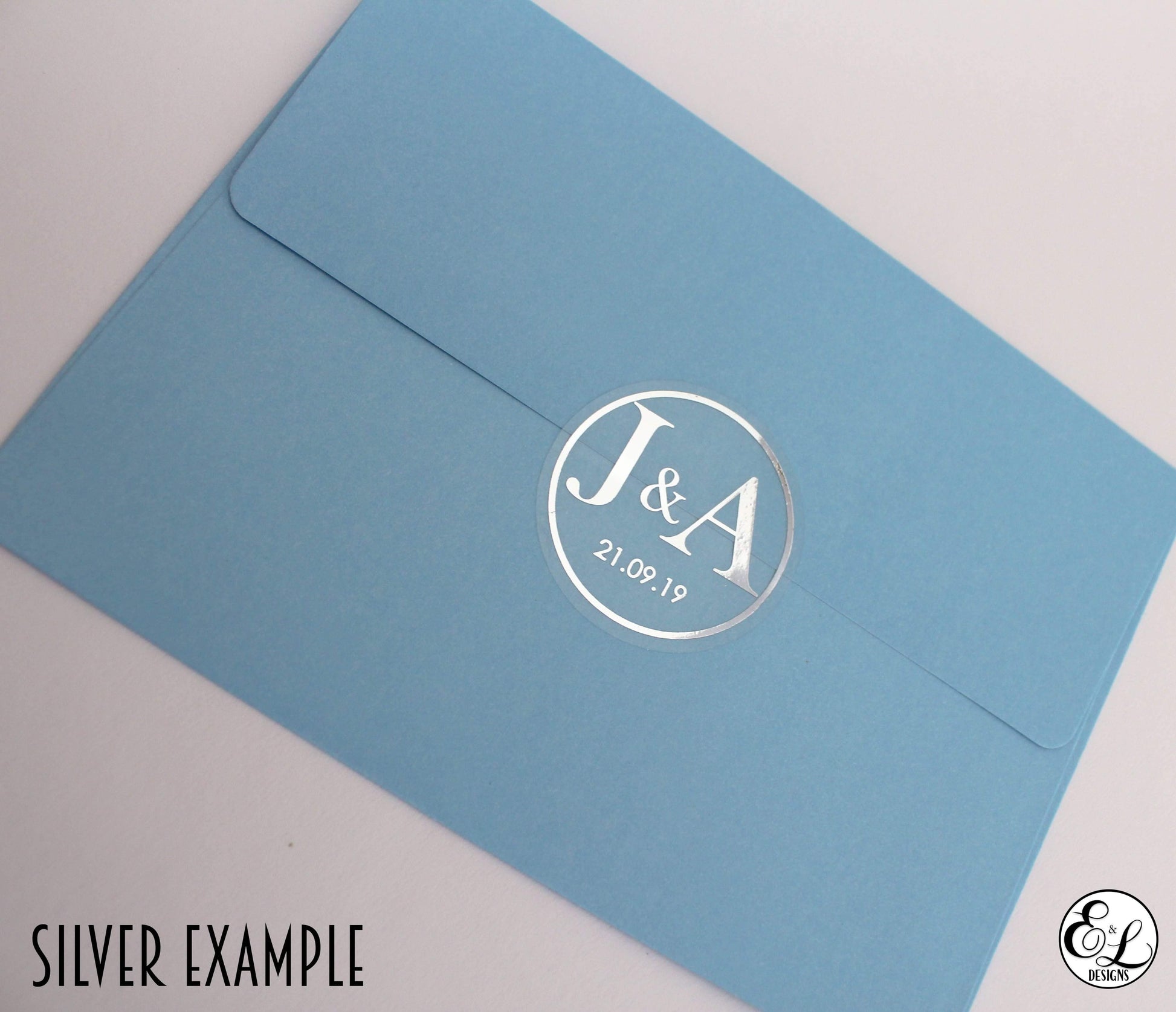 E&L Designs Clear Foil Leaf Border Wedding Invitation Envelope Seals