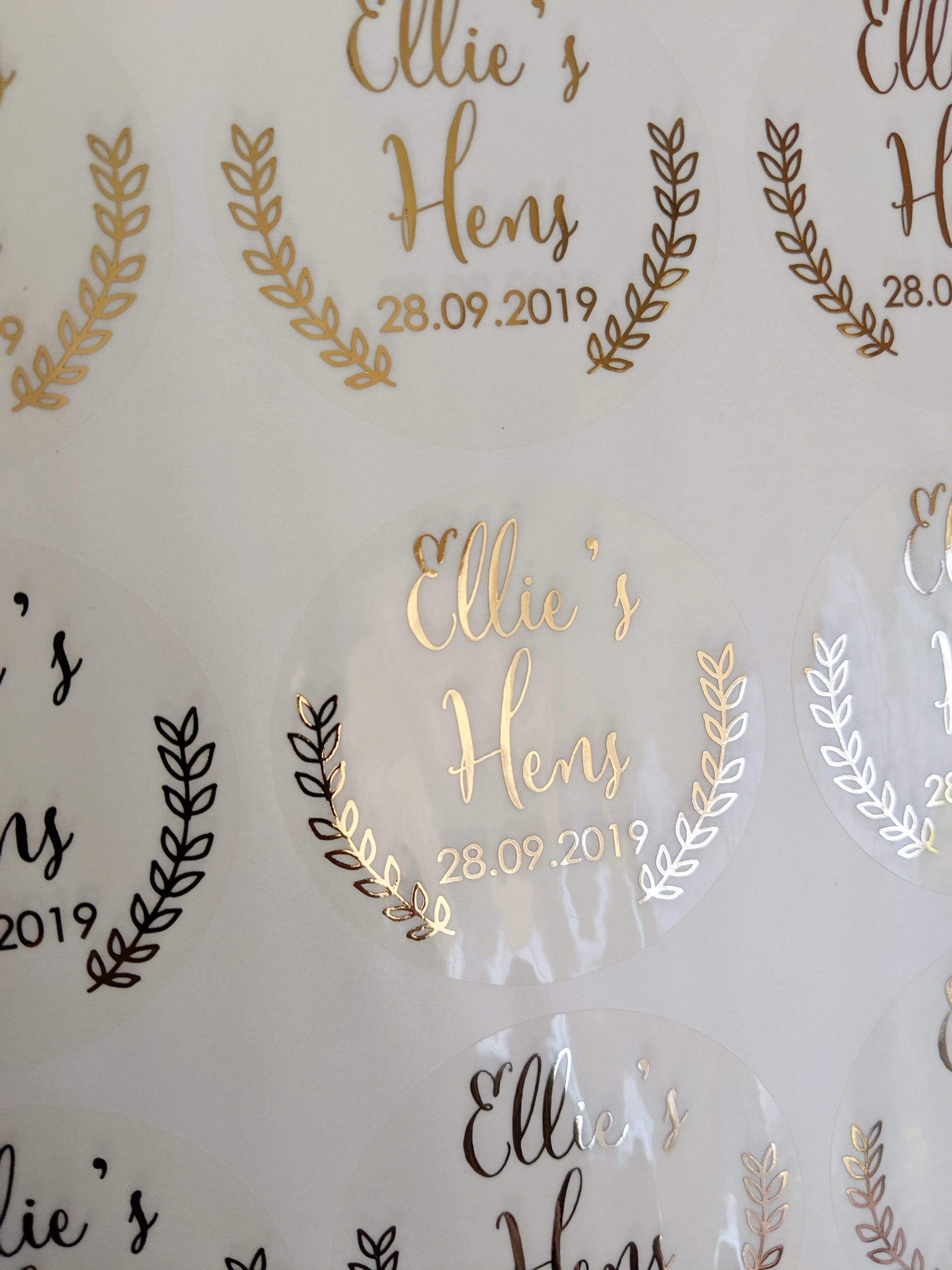 E&L Designs Clear Foil Leaf Border Wedding Invitation Envelope Seals