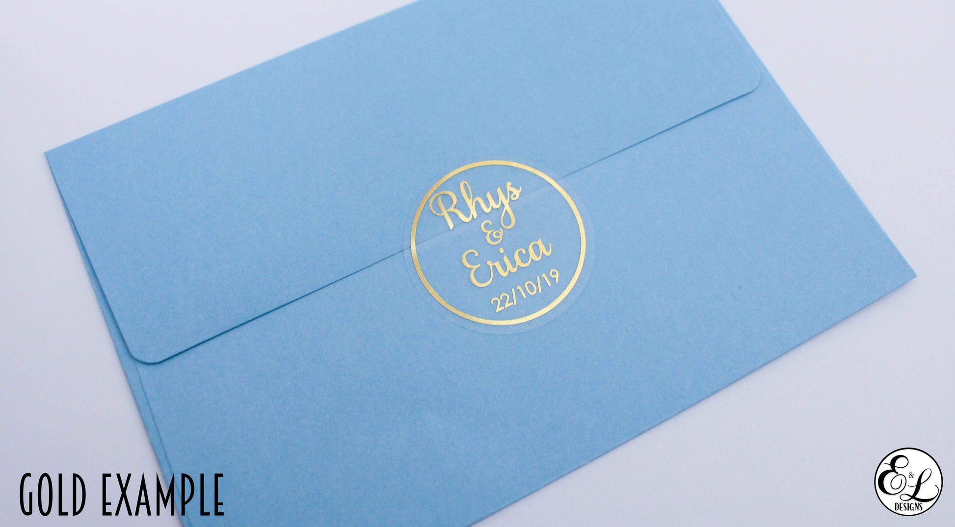 E&L Designs Clear Foil Leaf Border Wedding Invitation Envelope Seals