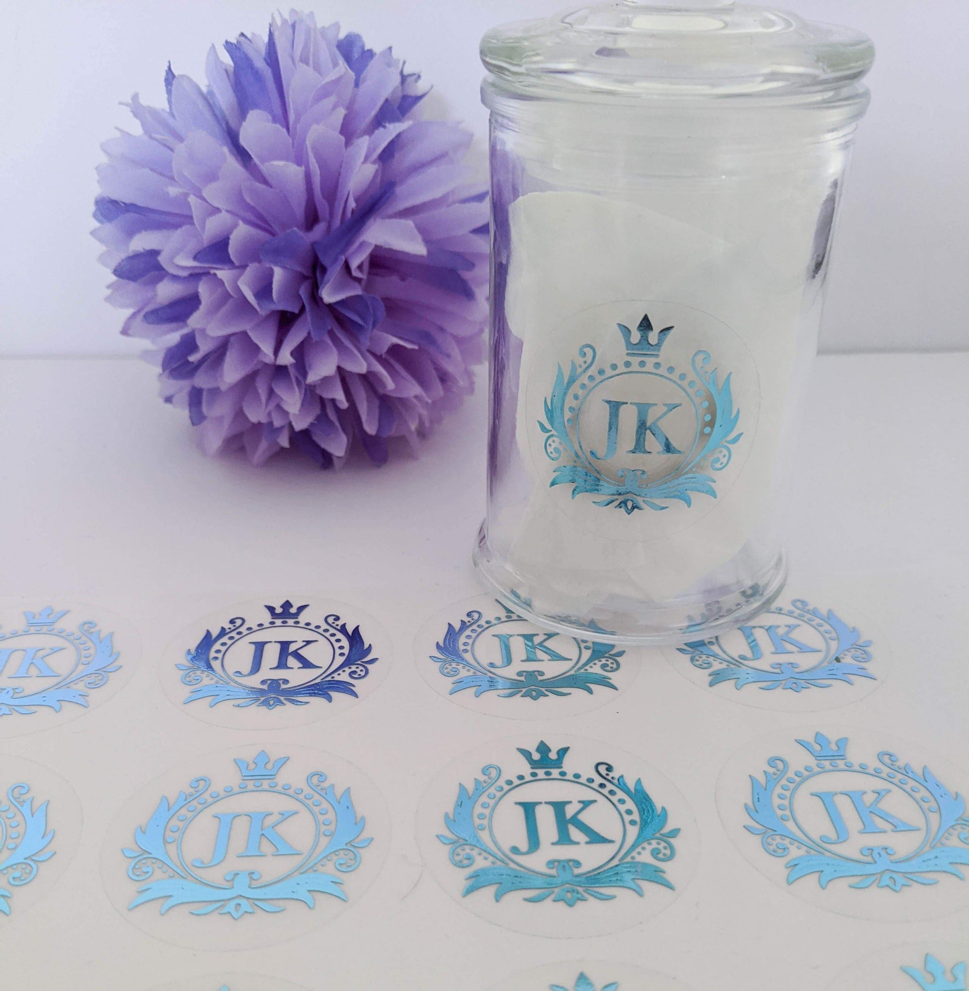 E&L Designs Clear Foil Monogram Flourish Stickers