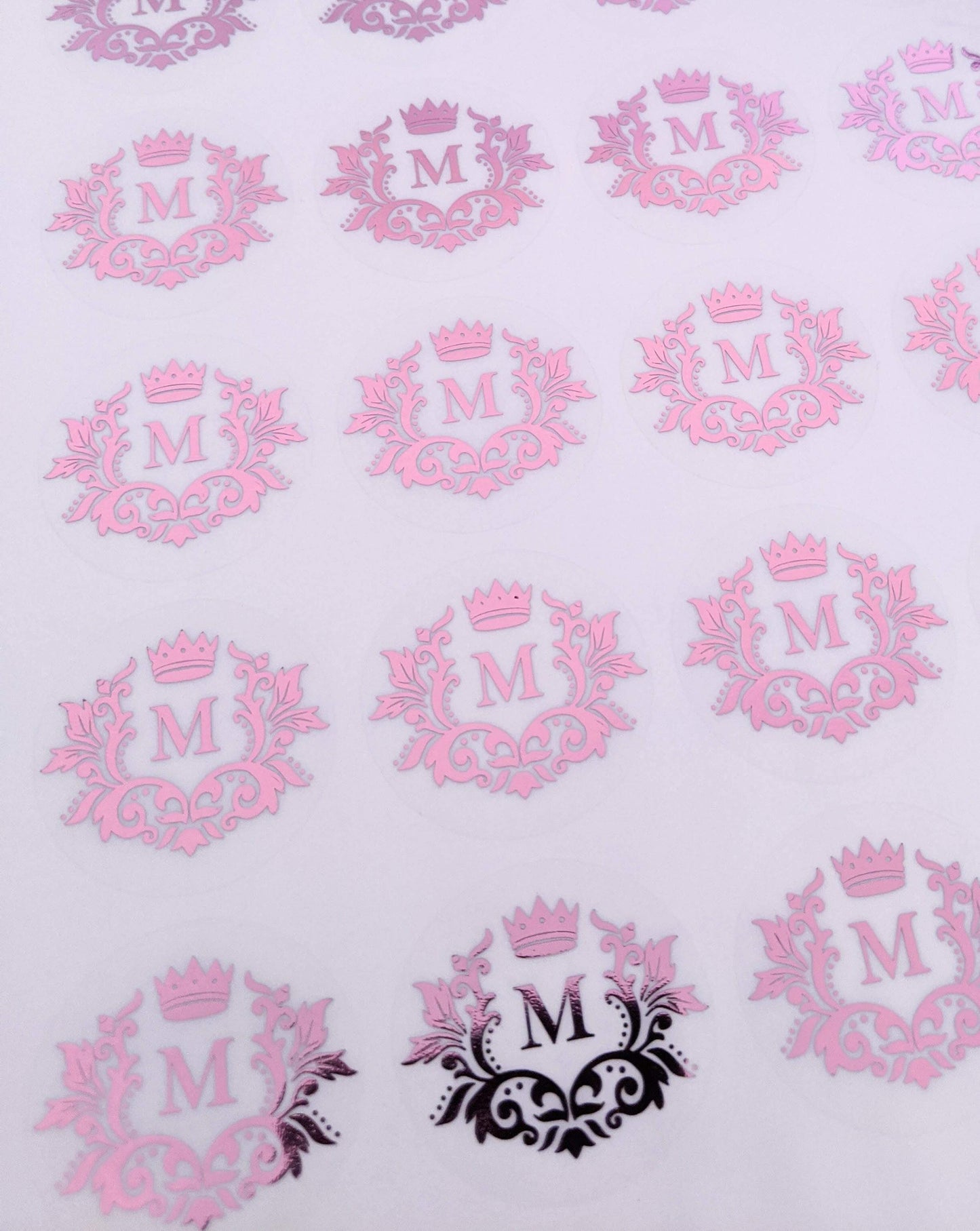 E&L Designs Clear Foil Monogram Flourish Stickers