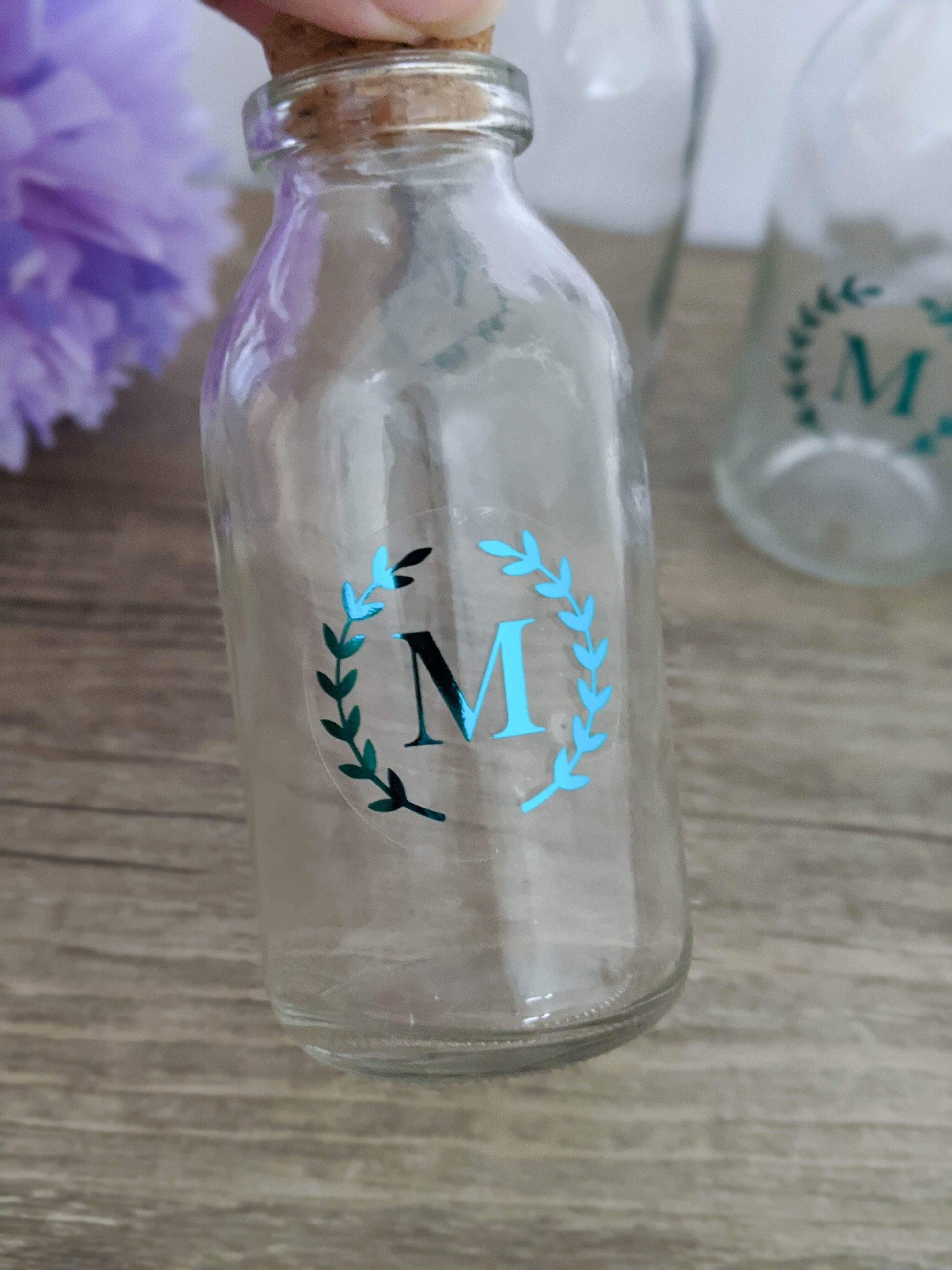 E&L Designs Clear Foil Monogram Wreath Stickers
