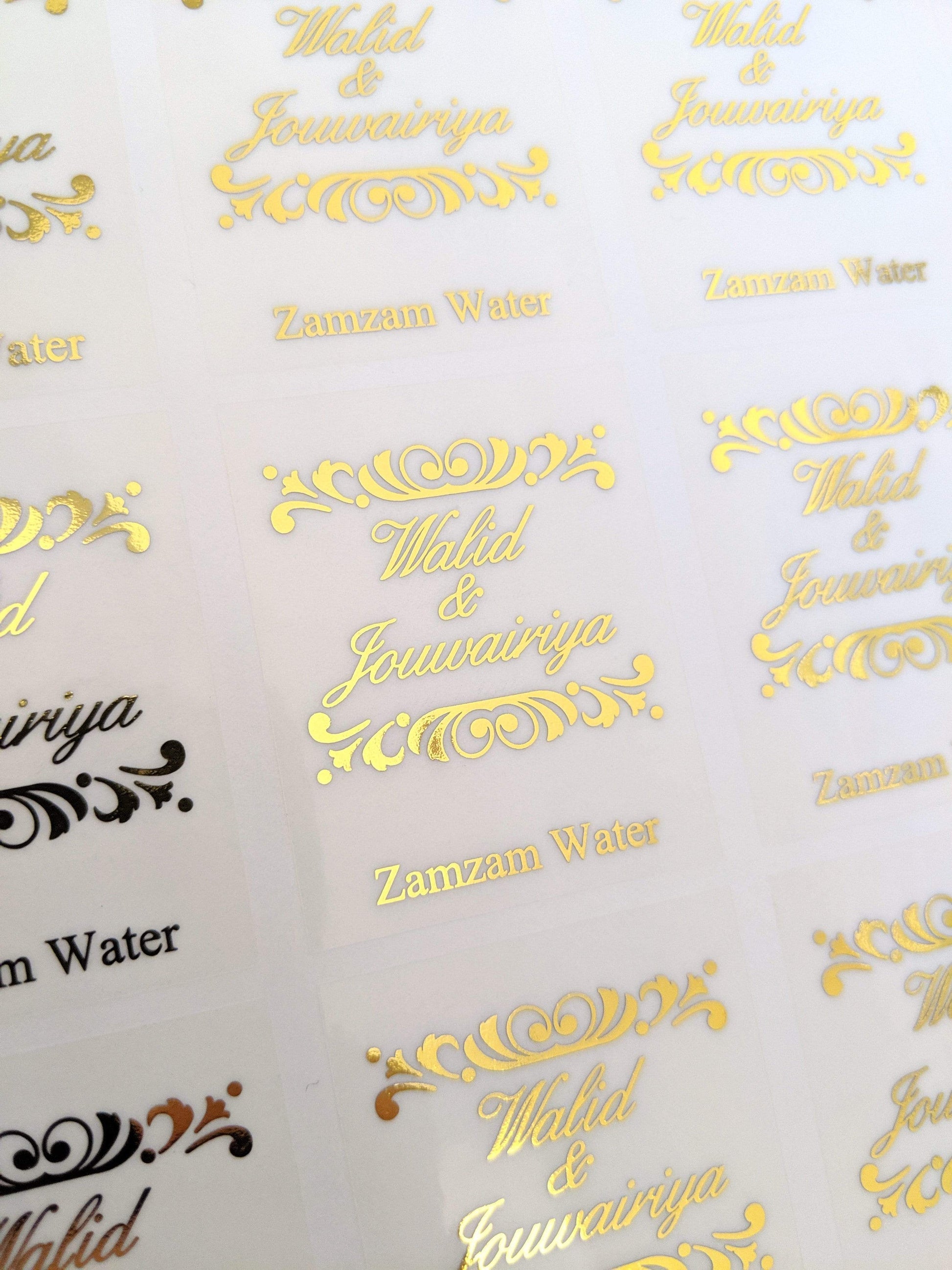 E&L Designs Clear Rectangle Wedding Envelope Seal Stickers with Flourish