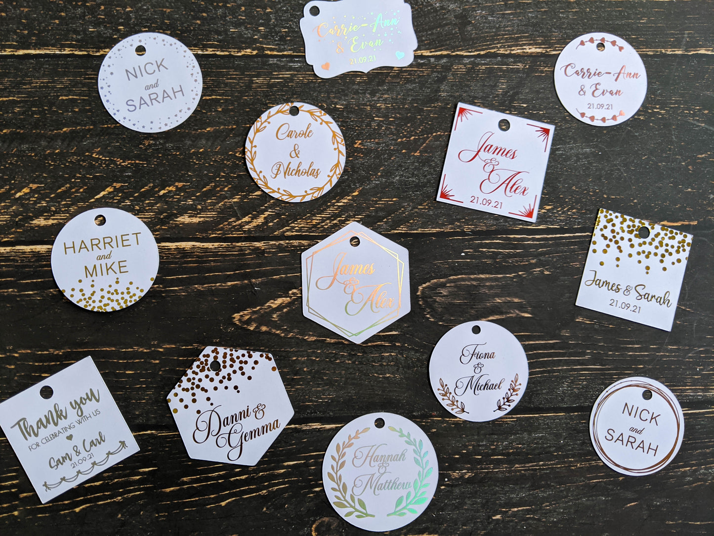 E&L Designs Confetti Tag Collection - Foil Gift Tags x10