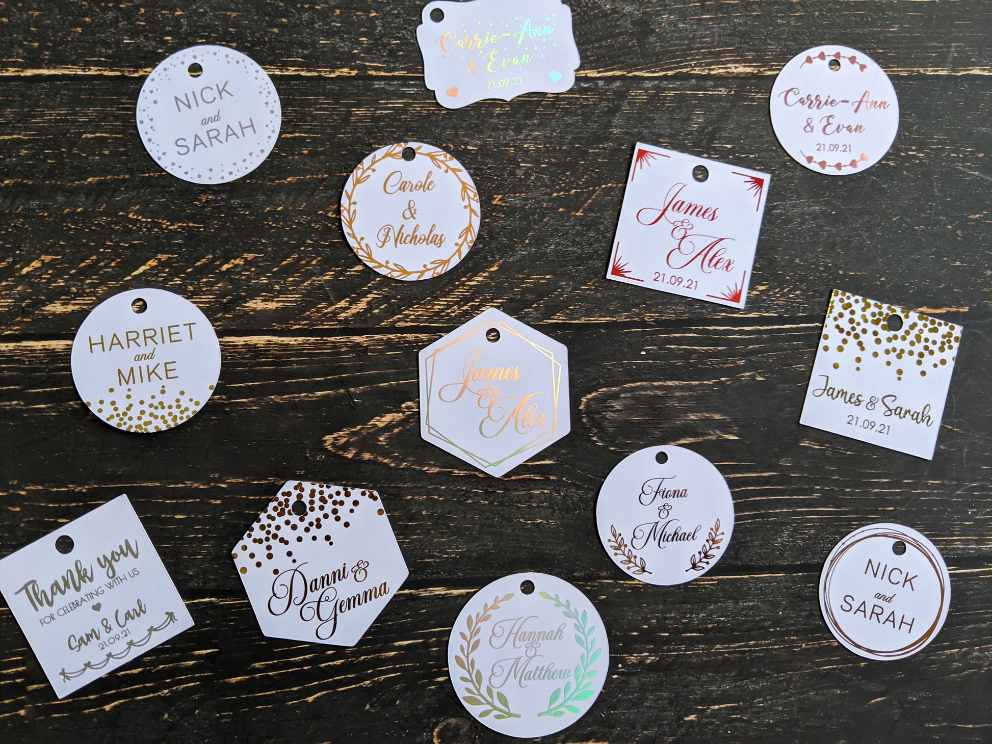E&L Designs Confetti Tag Collection - Foil Gift Tags x10