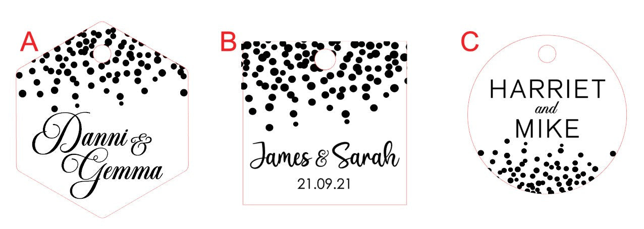 E&L Designs Confetti Tag Collection - Foil Gift Tags x10