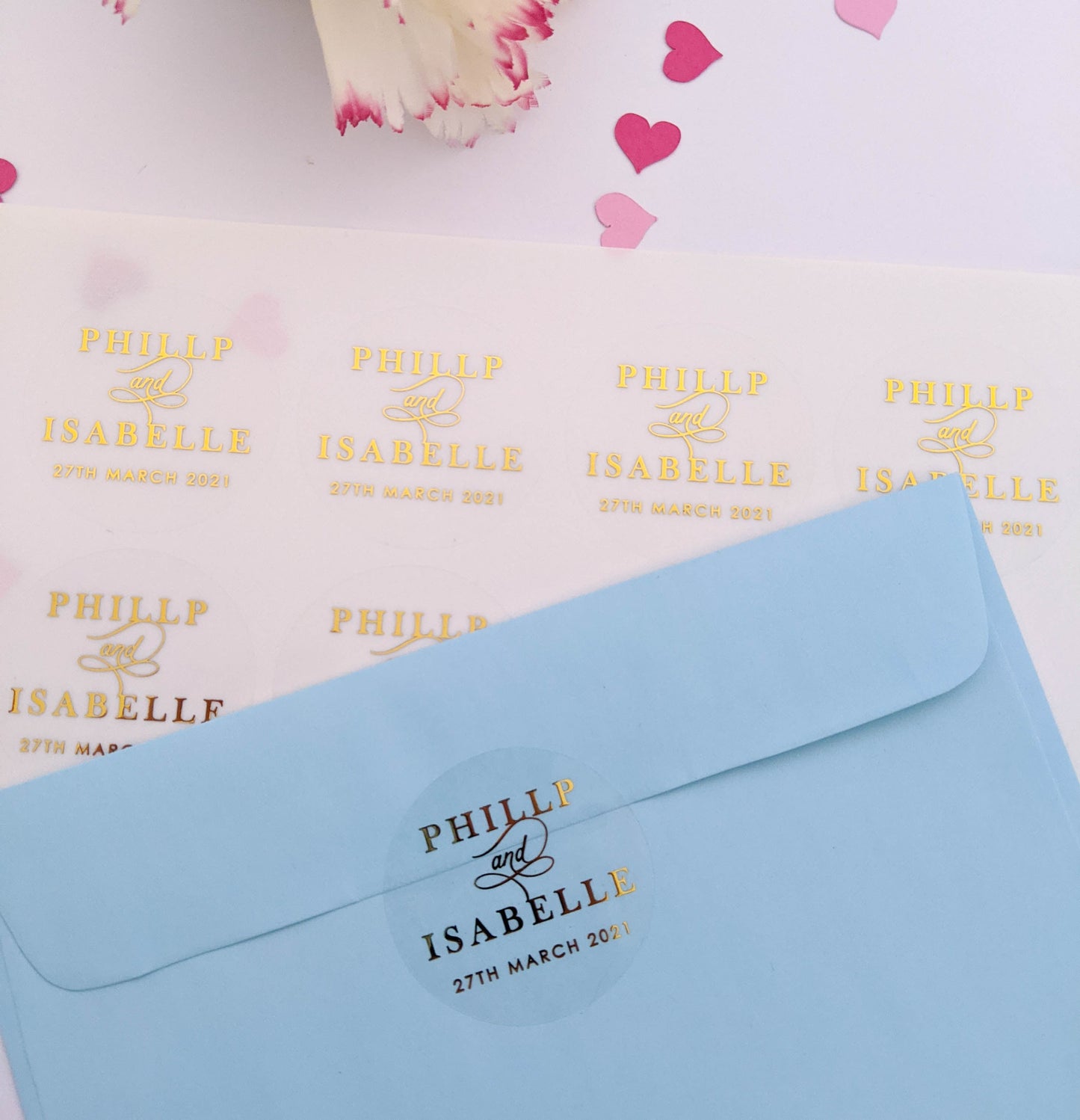 E&L Designs Couple Names Wedding Invitation Envelope Seals