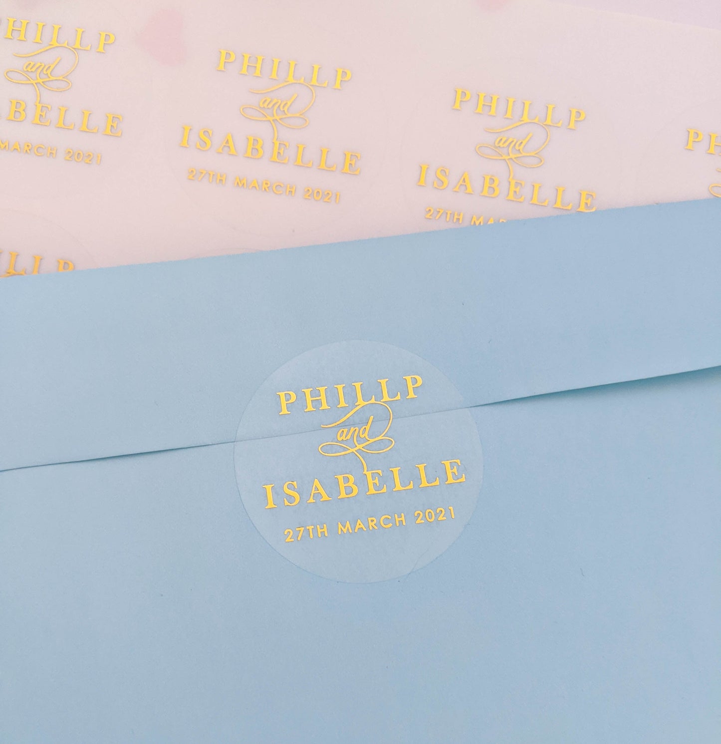 E&L Designs Couple Names Wedding Invitation Envelope Seals