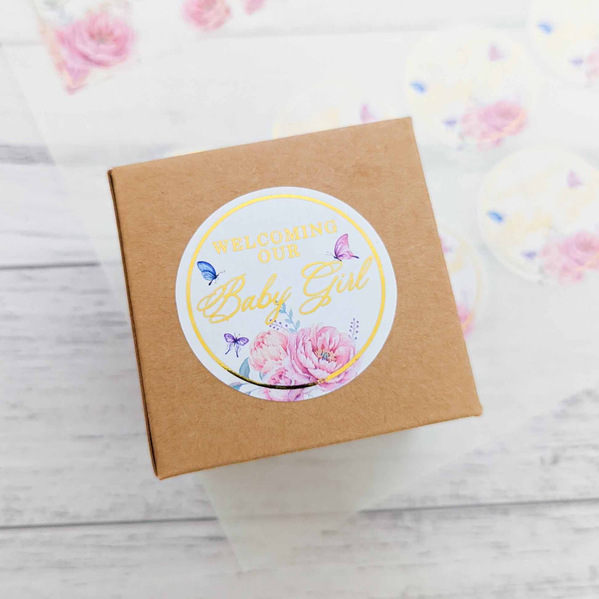 E&L Designs | Custom Foil Stickers Floral & Butterfly Round Stickers