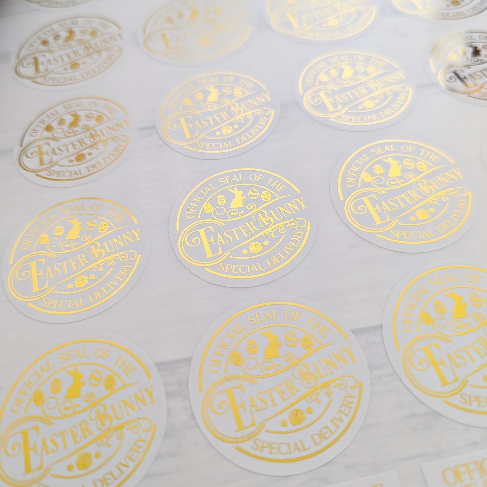 E&L Designs | Custom Foil Stickers Official Seal of the Easter Bunny Stickers