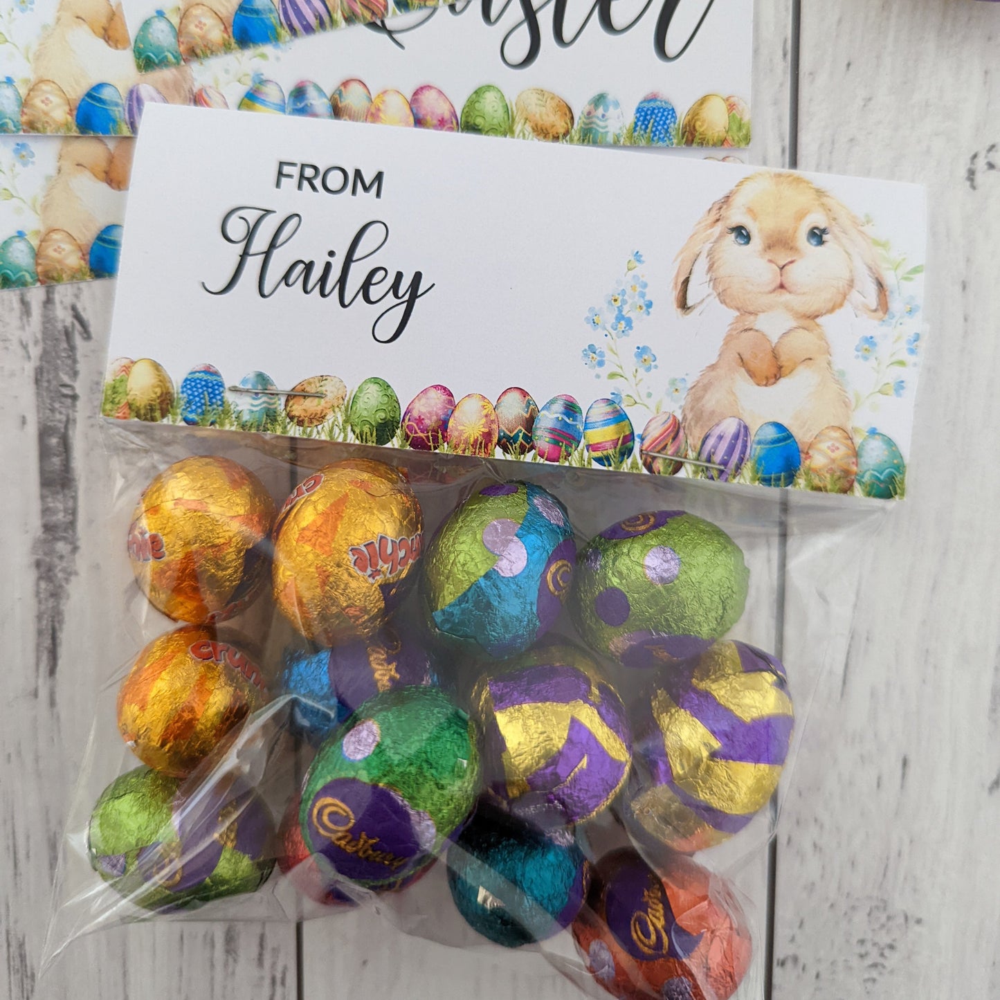 E&L Designs | Custom Foil Stickers Personalised Easter Bag Topper, Set of 6