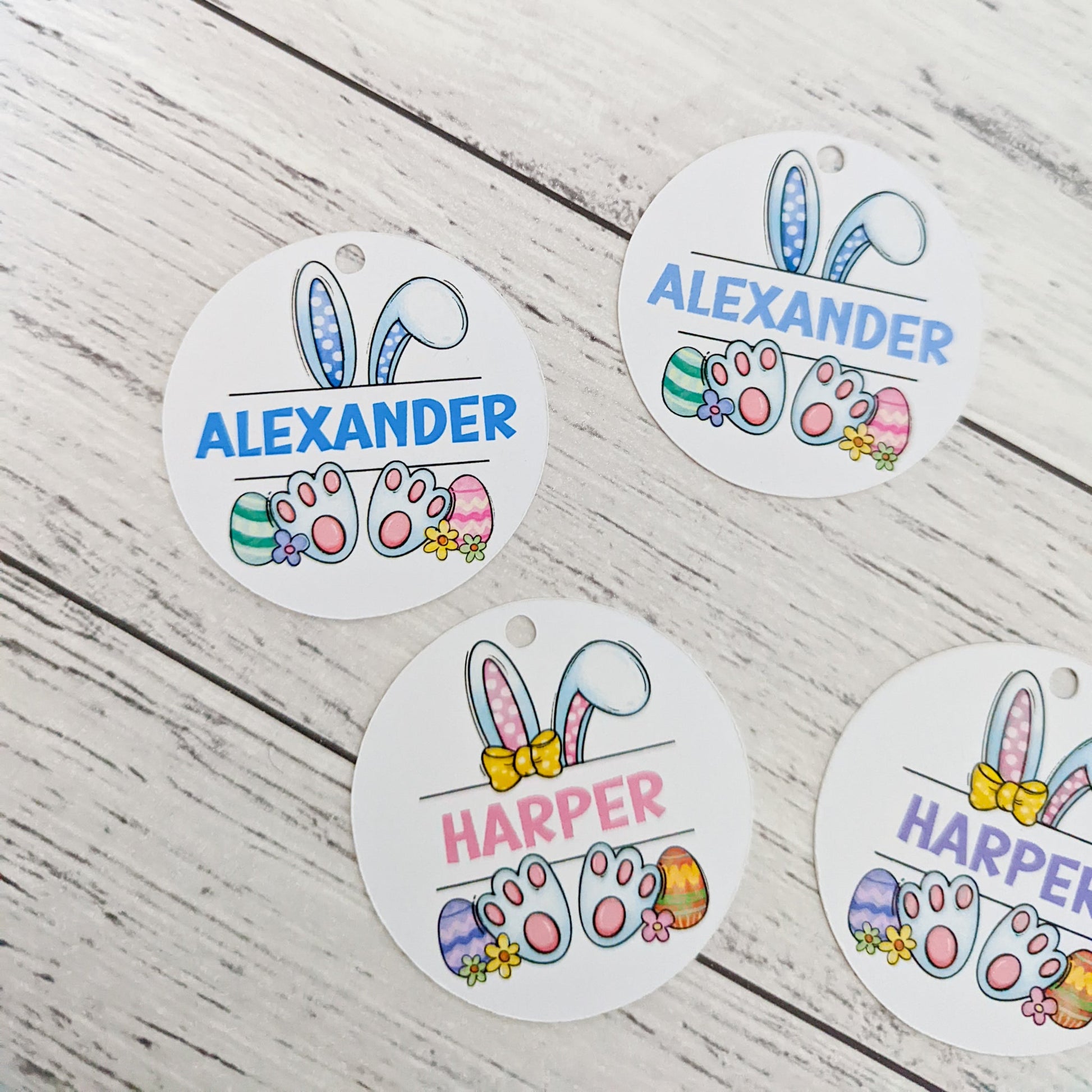 E&L Designs | Custom Foil Stickers Personalised Easter Tag, Set of 6