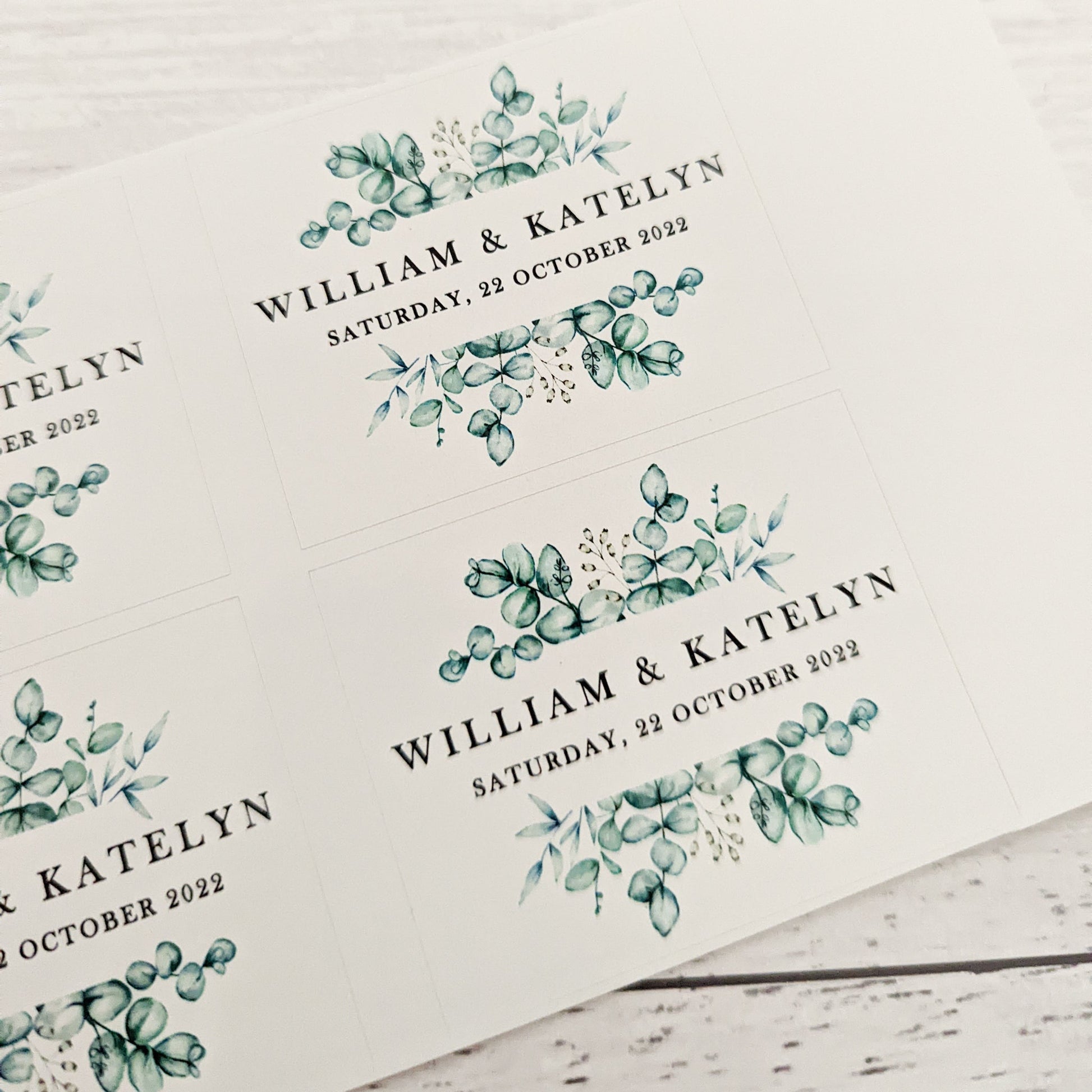 E&L Designs | Custom Foil Stickers Rectangle Eucalyptus Foliage Stickers