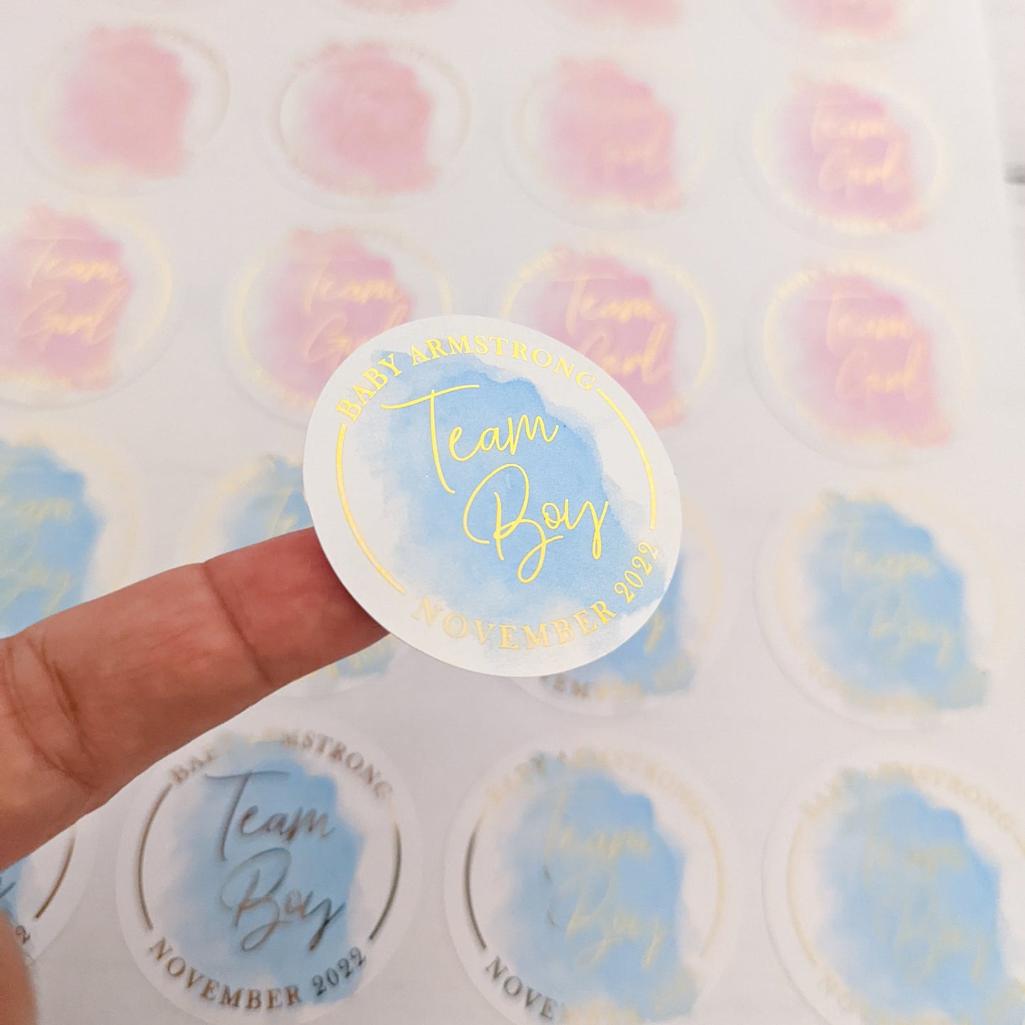 E&L Designs | Custom Foil Stickers Team Boy Team Girl Foil Stickers