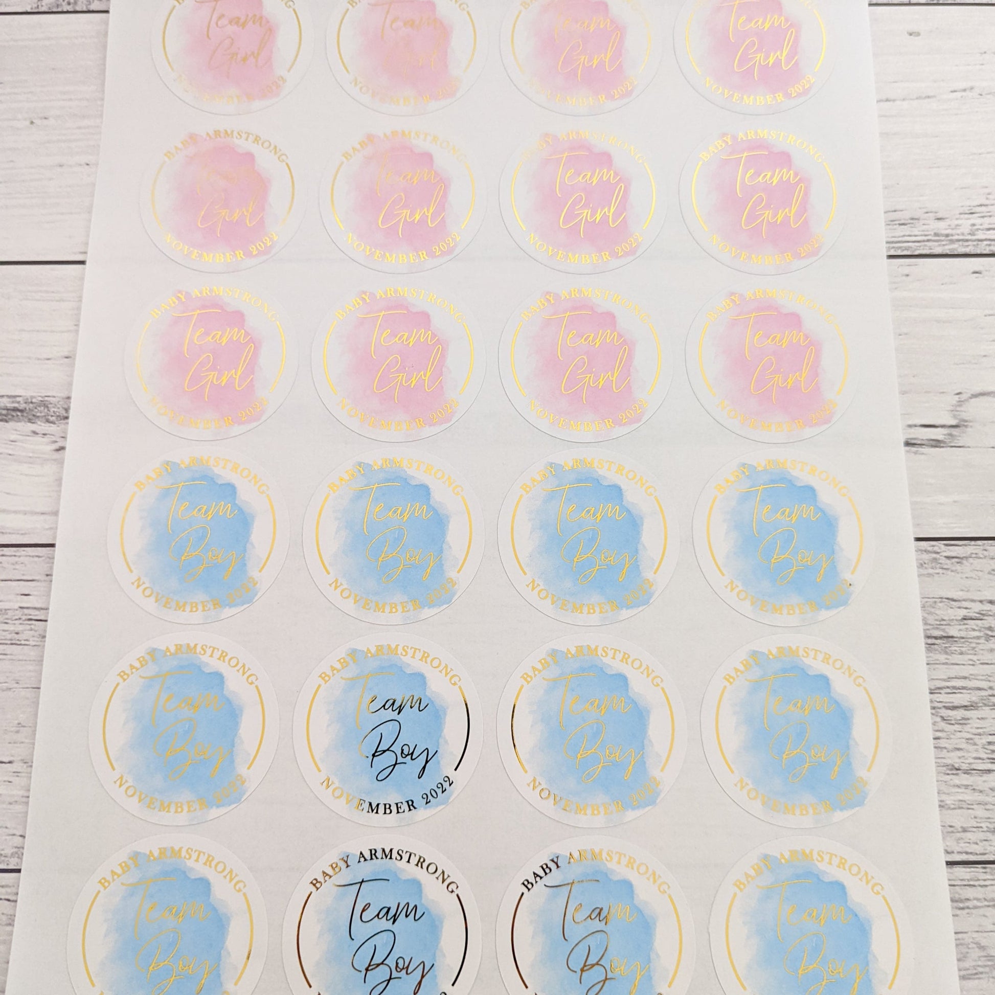 E&L Designs | Custom Foil Stickers Team Boy Team Girl Foil Stickers