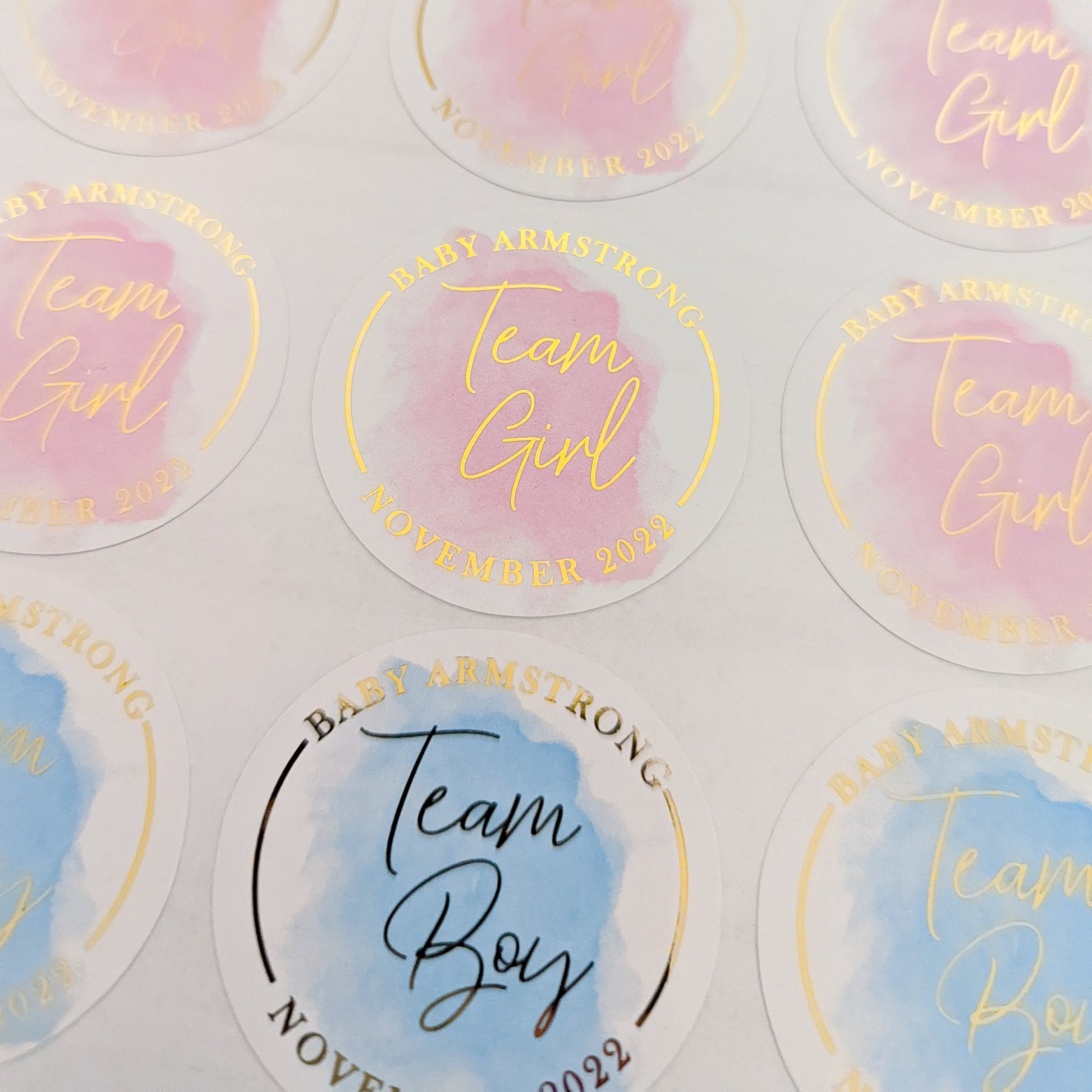 E&L Designs | Custom Foil Stickers Team Boy Team Girl Foil Stickers