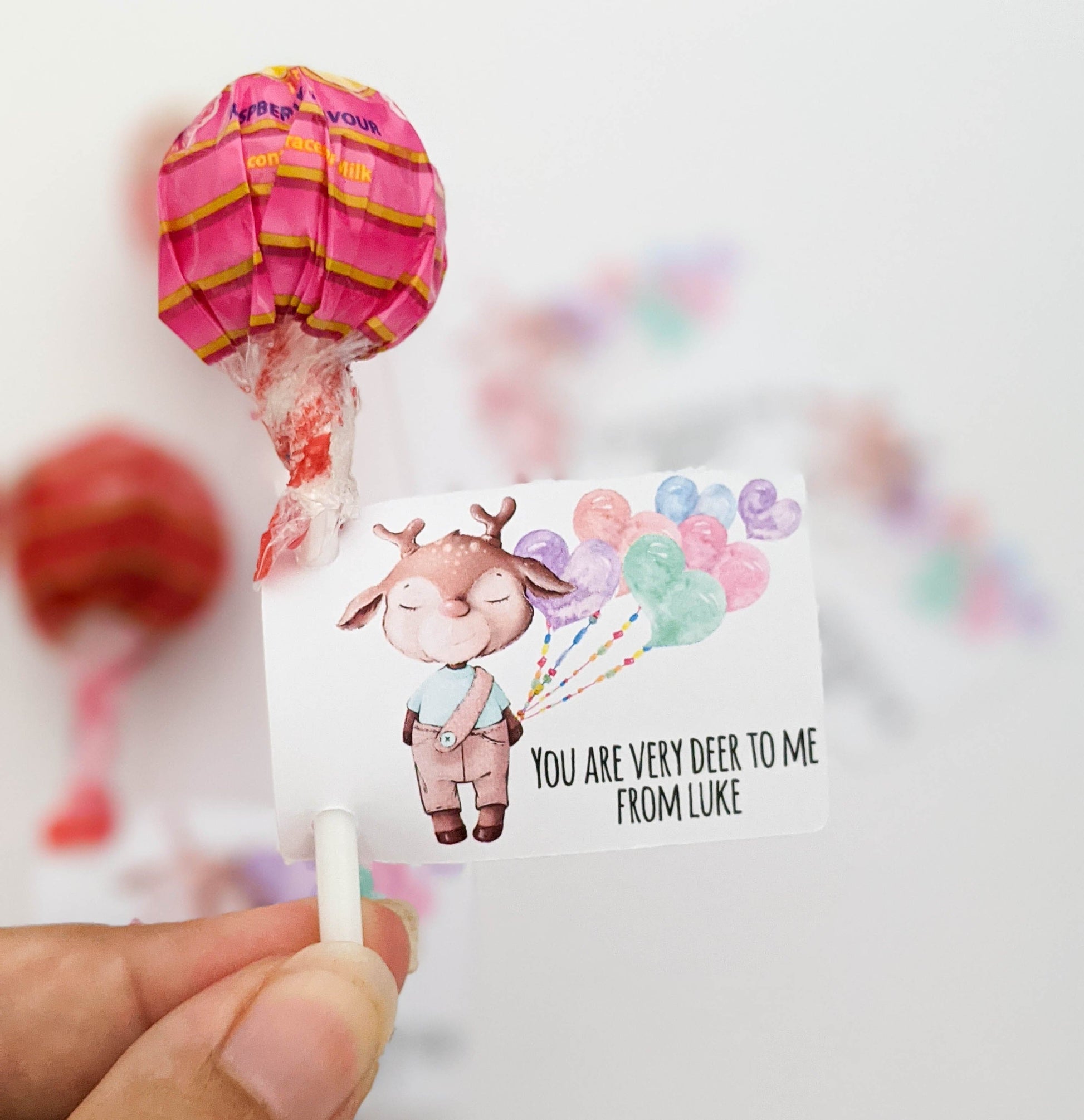 E&L Designs | Custom Foil Stickers Very Deer to Me Lollipop Holder, Set of 21