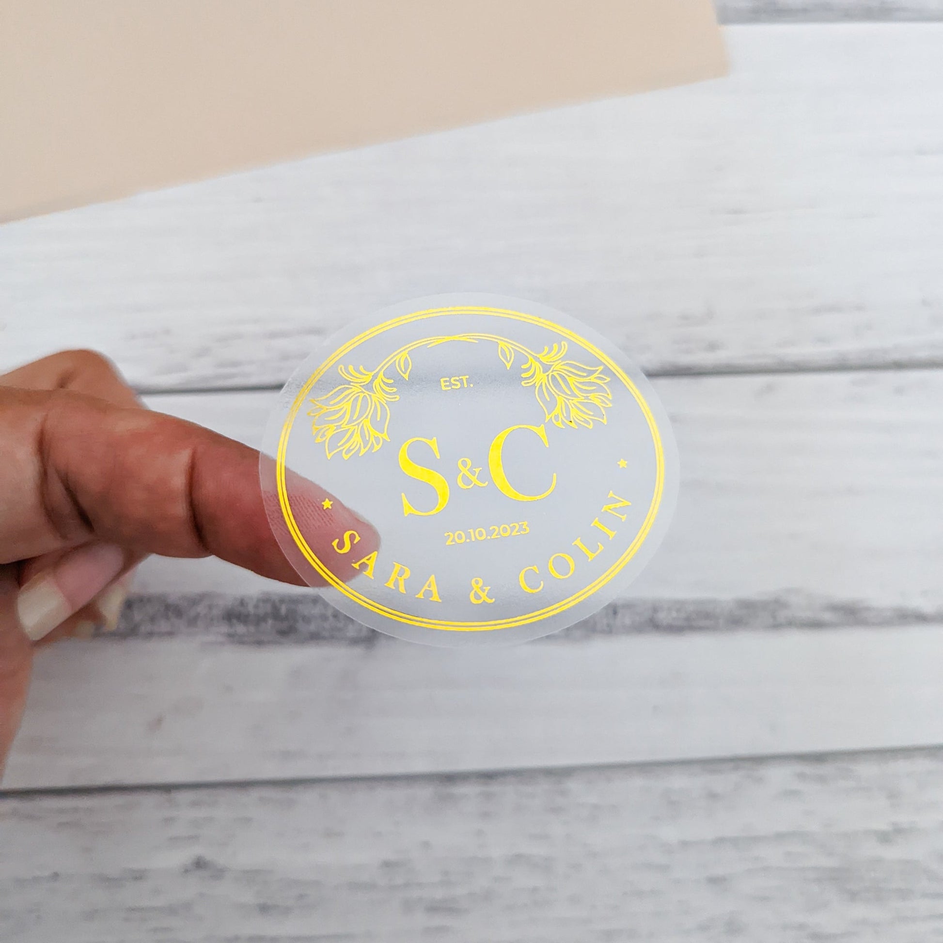 E&L Designs Detailed Oval Wedding Invitation Envelope Seals