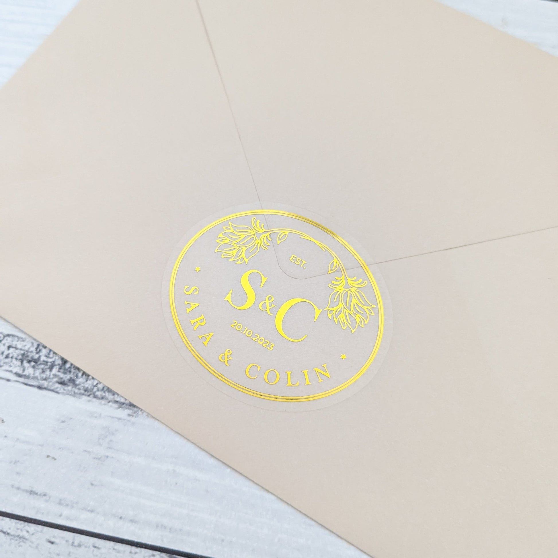 E&L Designs Detailed Oval Wedding Invitation Envelope Seals