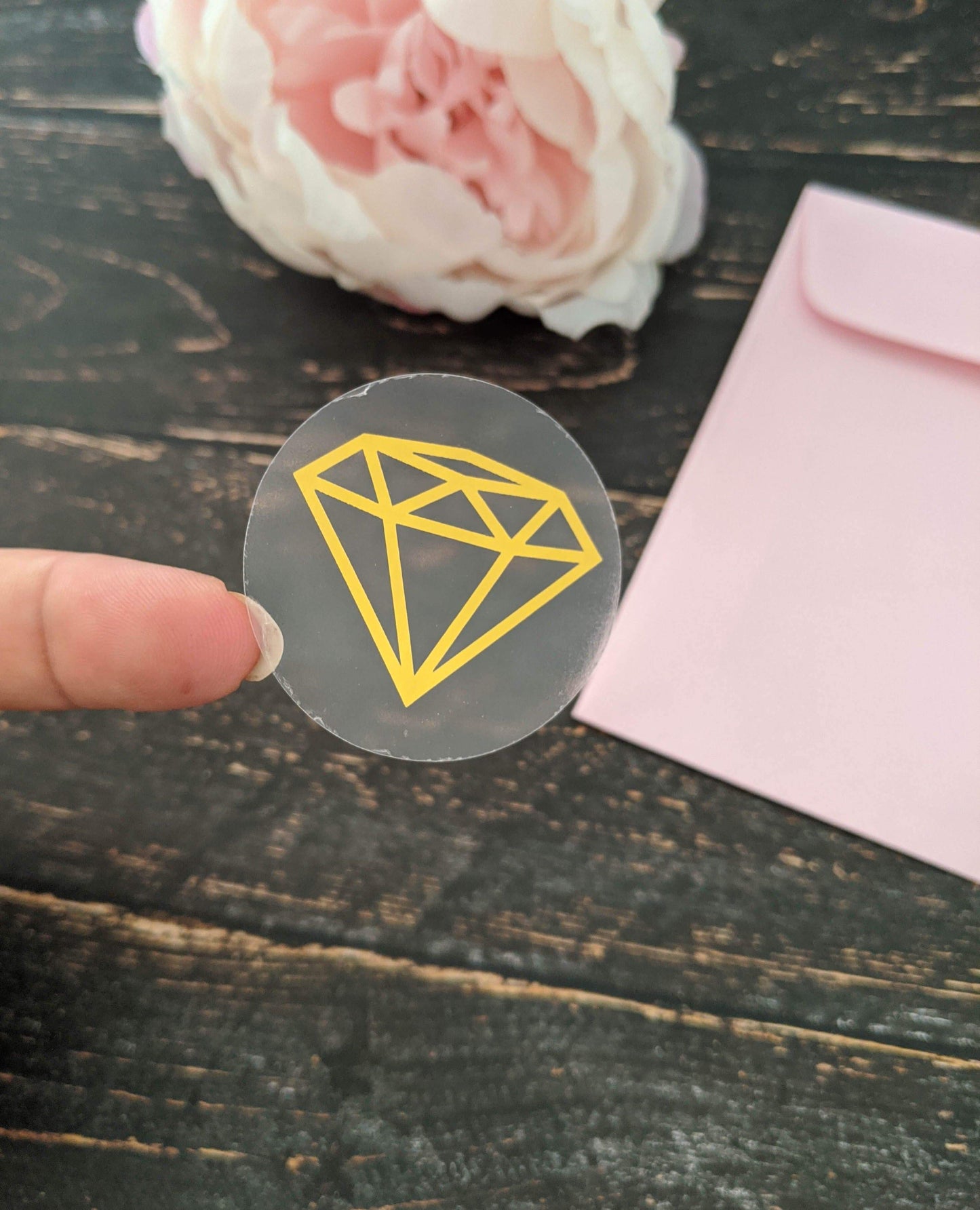 E&L Designs Clear Foil Diamond Stickers