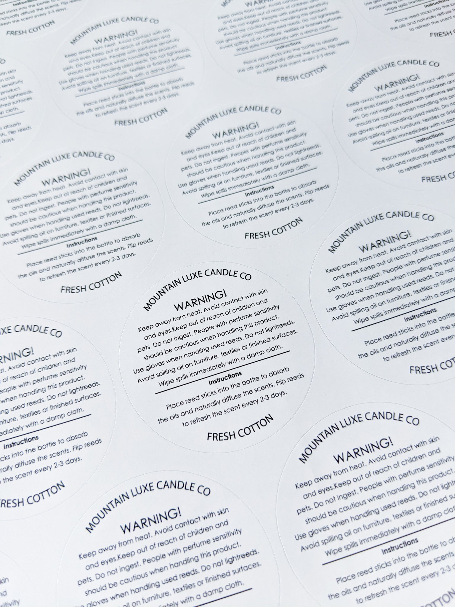 E&L Designs Diffuser Warning Stickers